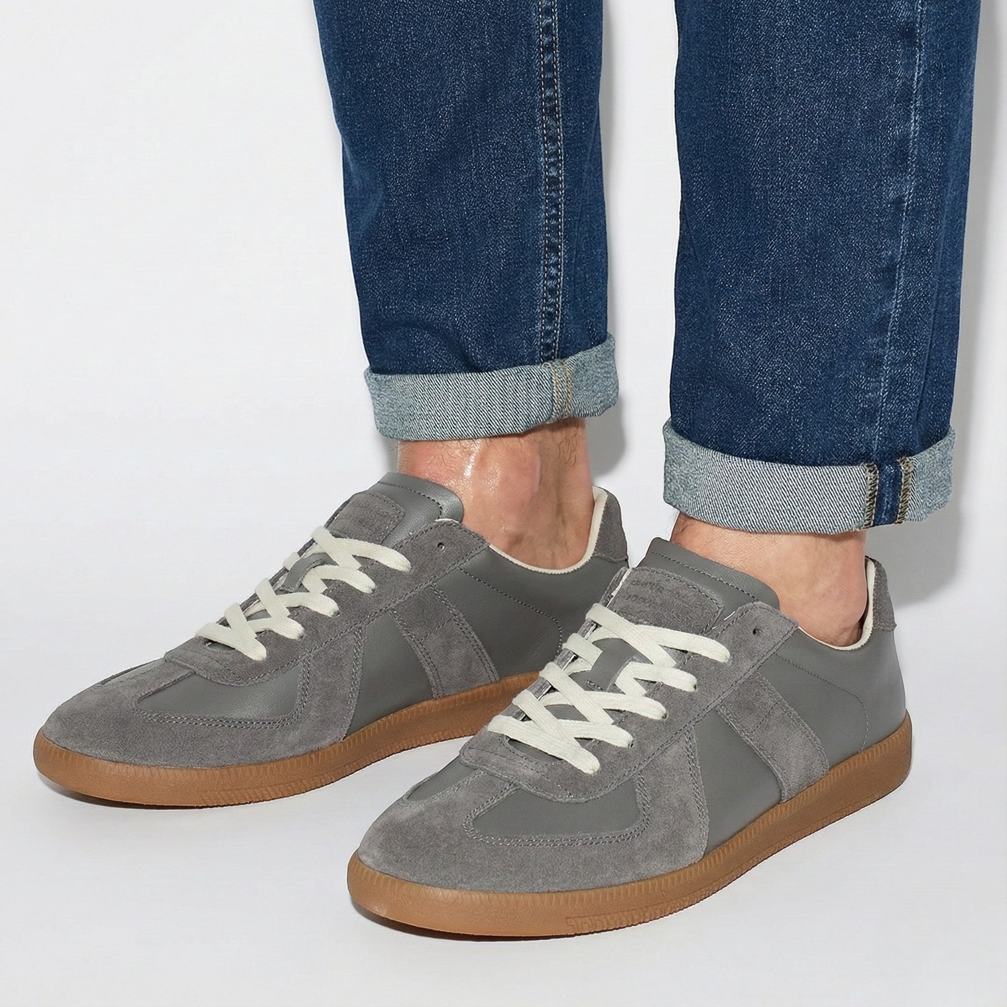 Simon – Retro Casual Shoes with Thick Soles - Sneakers - Grey - Jones & Smith