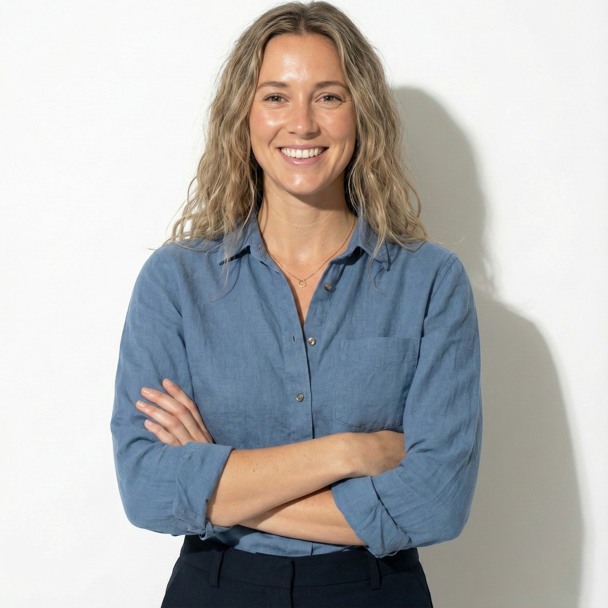 Sofia – Women's Cotton Polo Blouse - Blouses - Blue - Jones & Smith