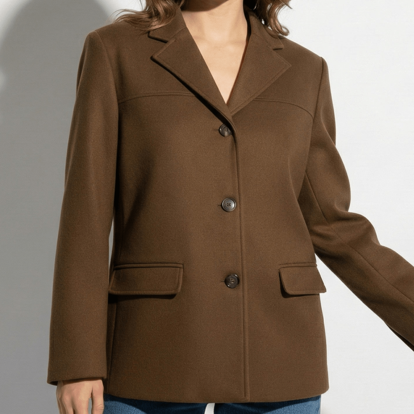 Sophie - Women’s Comfortable Vintage Suede Blazer - Jackets - Dark Brown - Jones & Smith