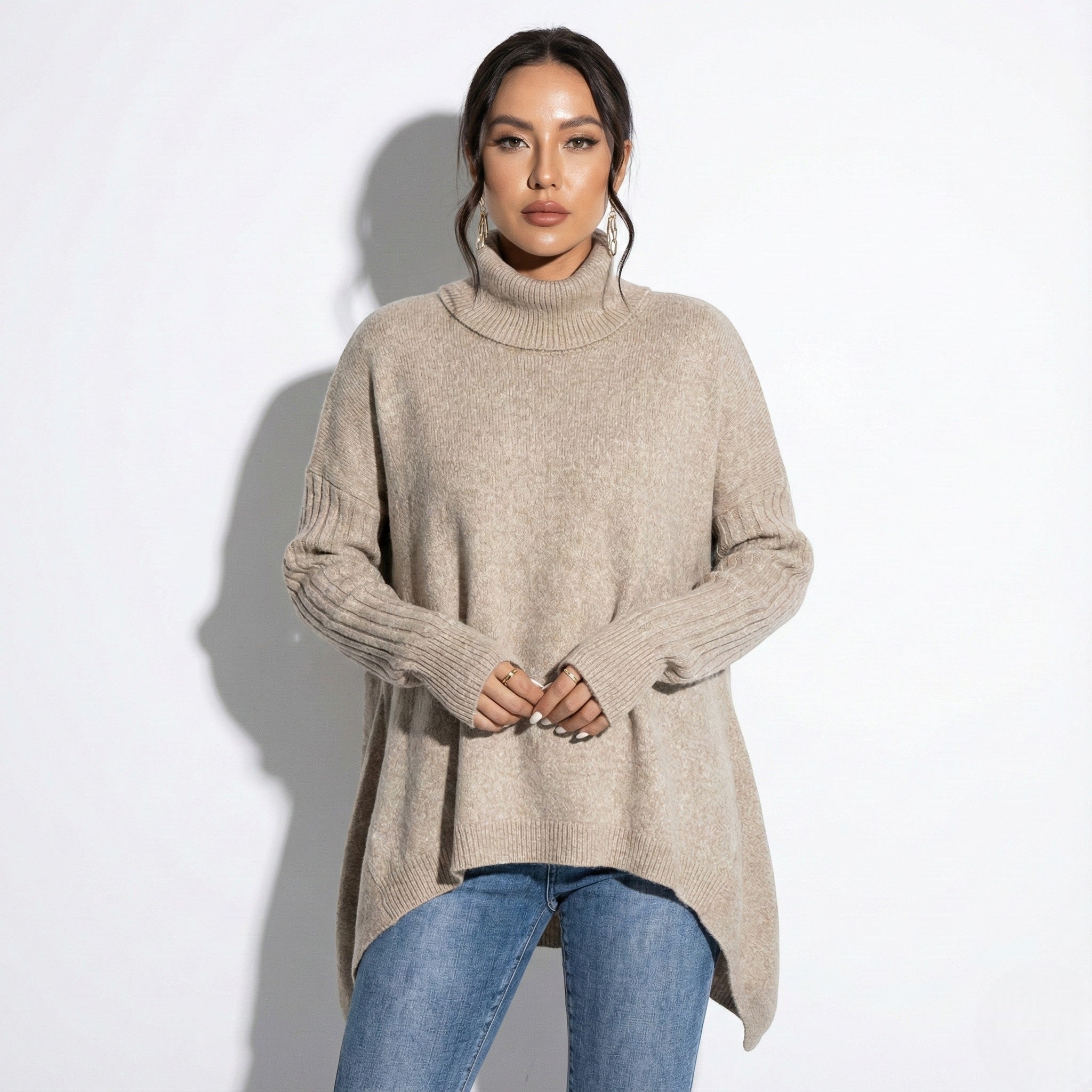 Sorelle – Women’s Wool Turtleneck Jumper for Winter - Sweater - Apricot - Jones & Smith