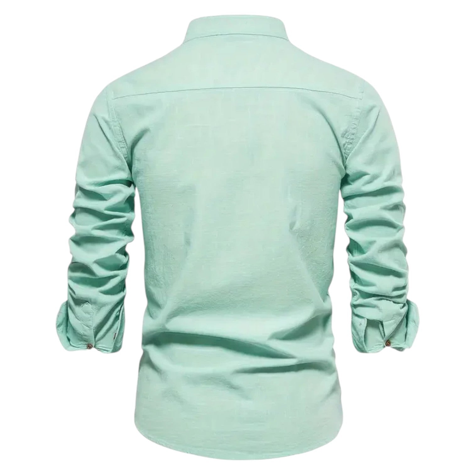 Thomas - Men's Stylish Button - Down Shirt with Stand - Up Collar - Shirt - Light Green - Jones & Smith