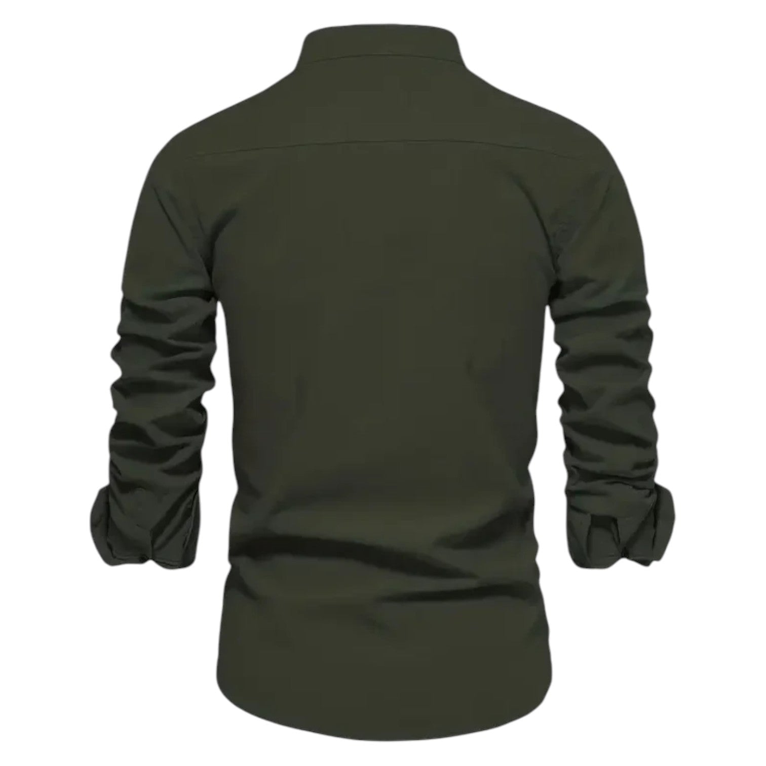 Thomas - Men's Stylish Button - Down Shirt with Stand - Up Collar - Shirt - Army Green - Jones & Smith