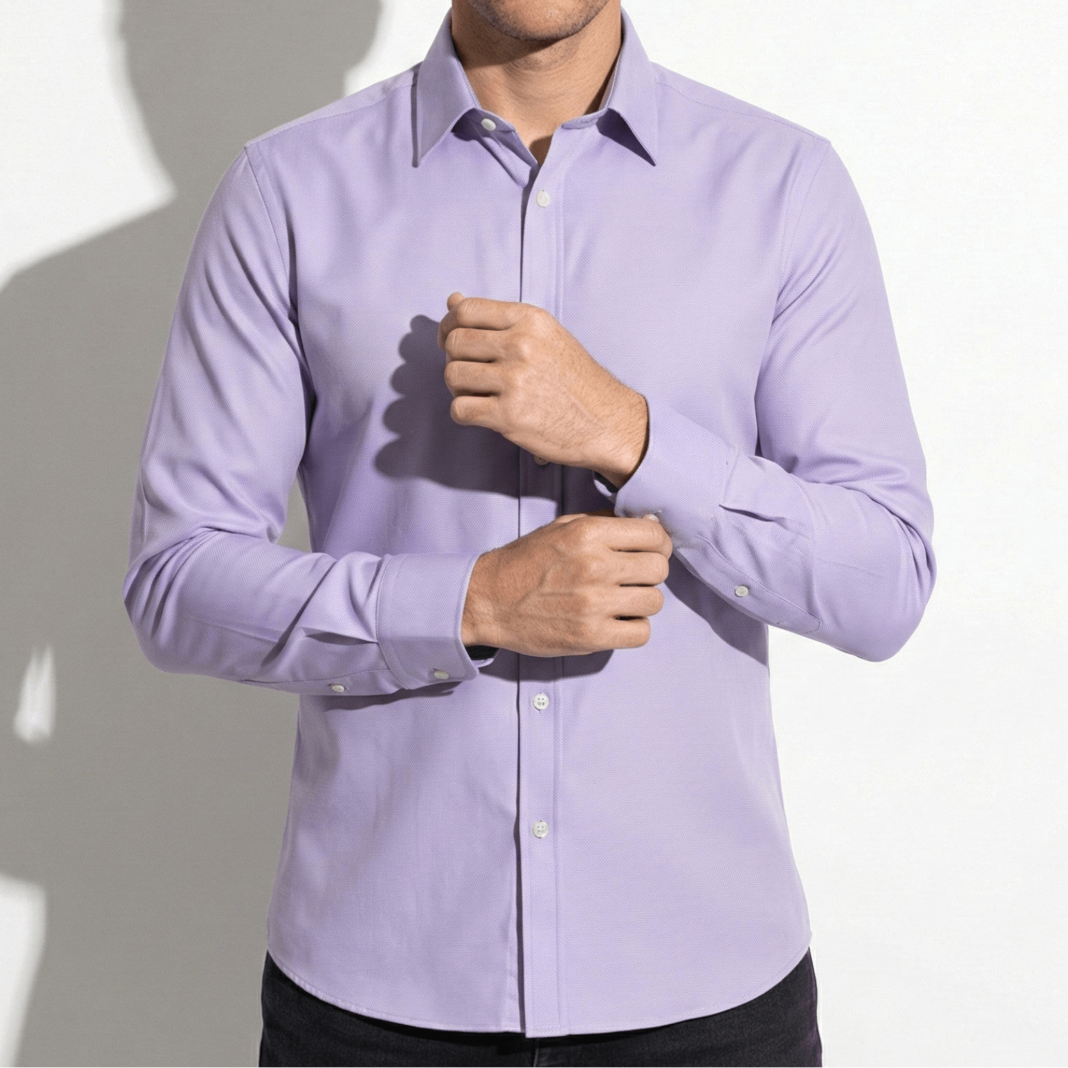 Thomas - Men's Tailored Fit and Comfortable Buttoned Shirt - Men Shirts - Purple - Jones & Smith