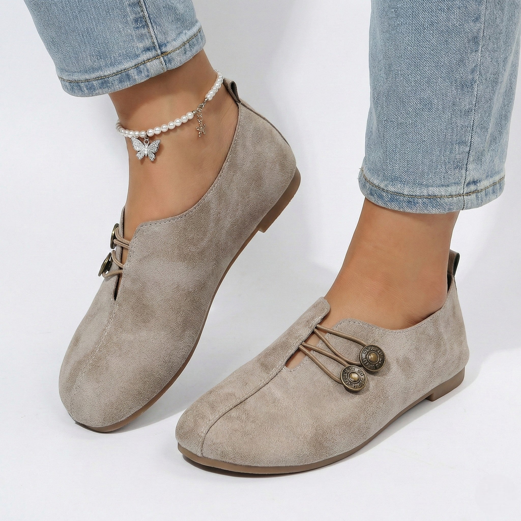 Victoria - Women's Lightweight Flat Shoes with Flexible Sole - Sandals - Light Brown - Jones & Smith