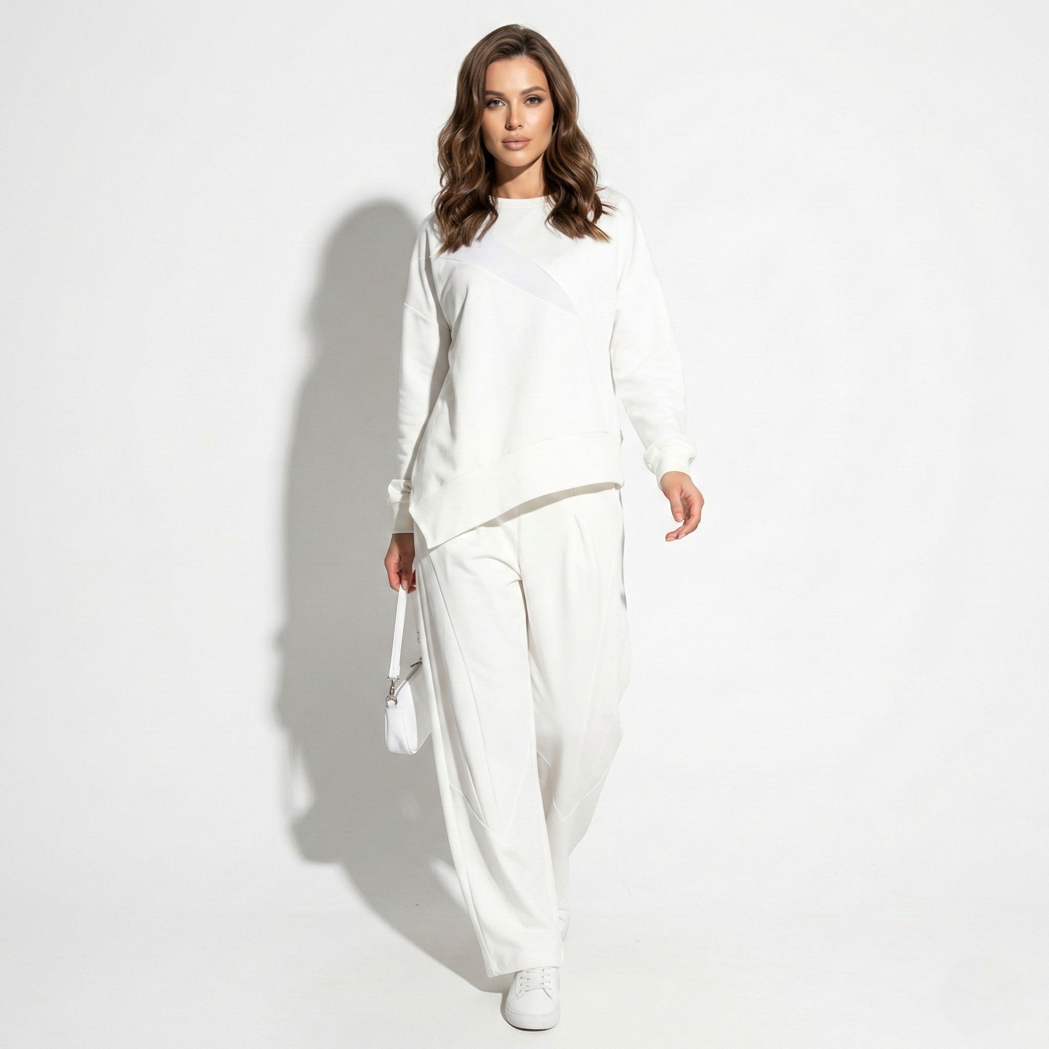 Victoria - Women's Two - Piece Set Loungewear - Sets - White - Jones & Smith
