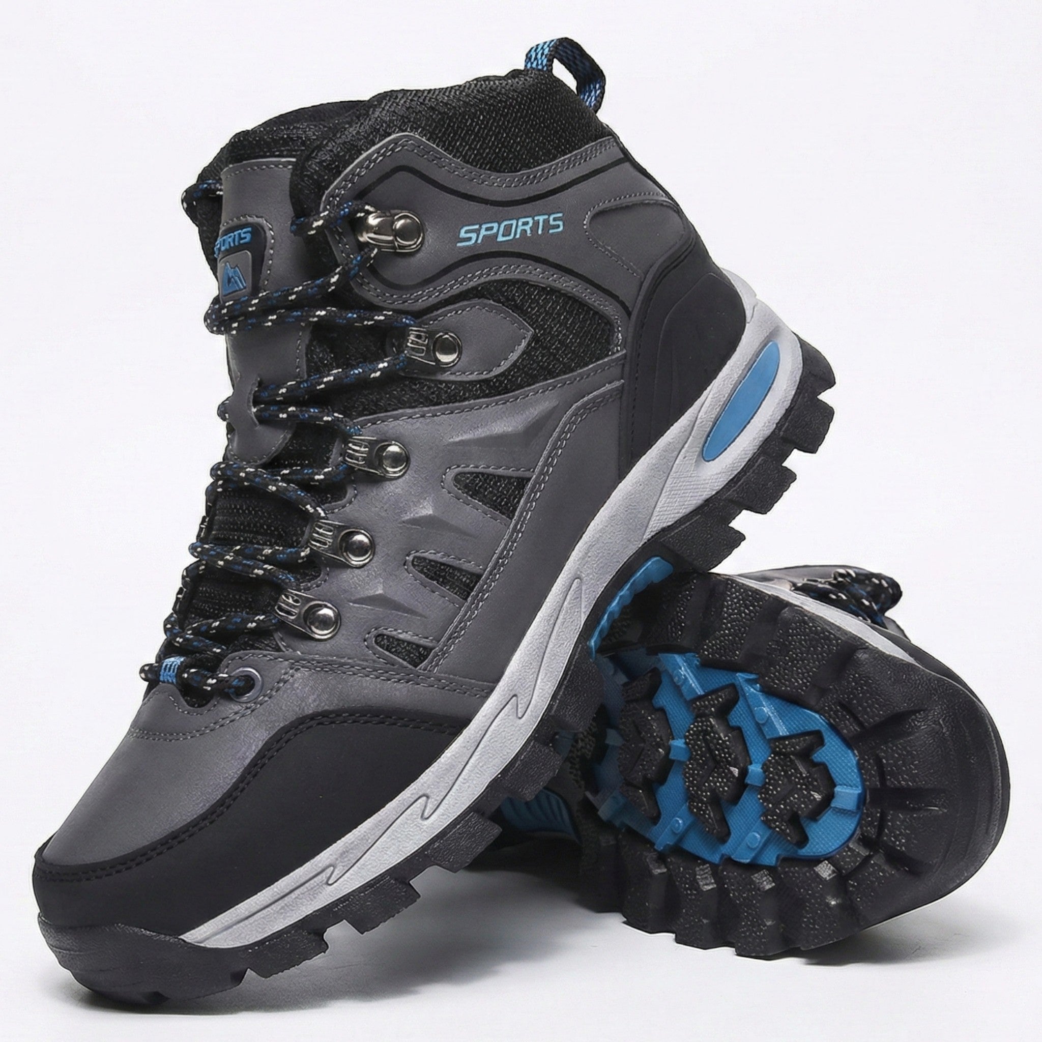 William - Men’s Waterproof Hiking Boots with High - Ankle Support - Work Boots - Grey - Jones & Smith