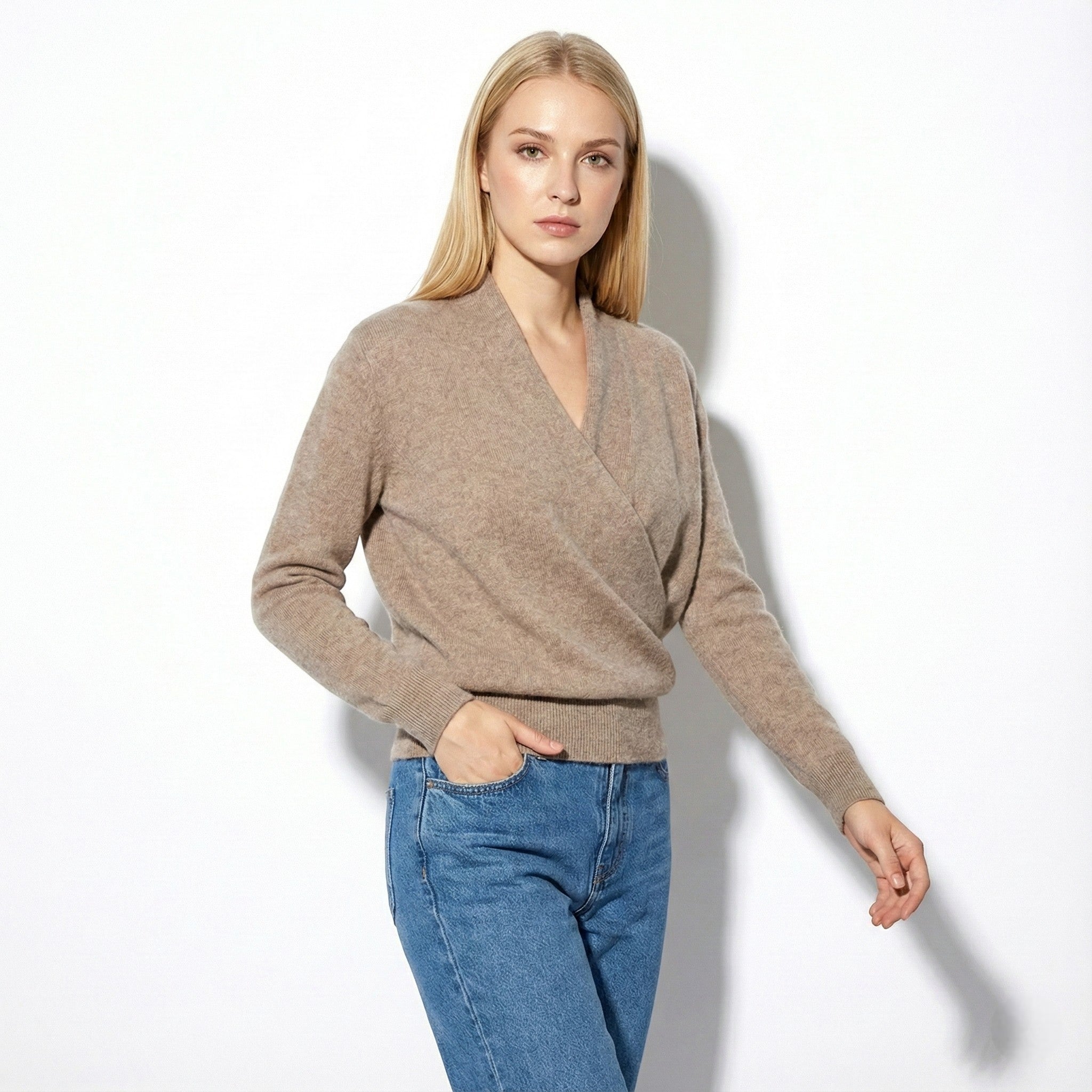 Yelina – Women's Wool Jumper - Sweater - Brown - Jones & Smith