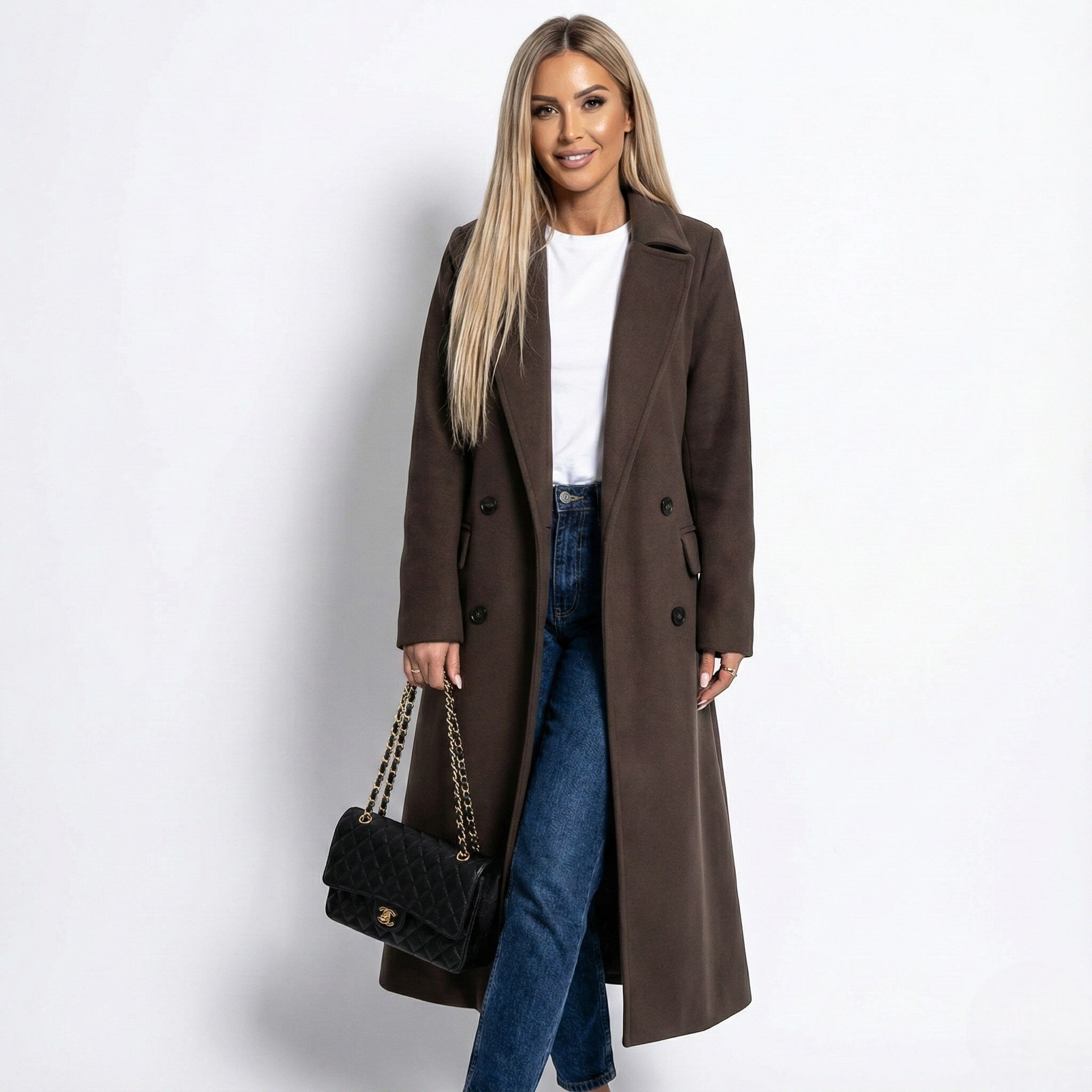 Elise – Women's Long Lapel Coat