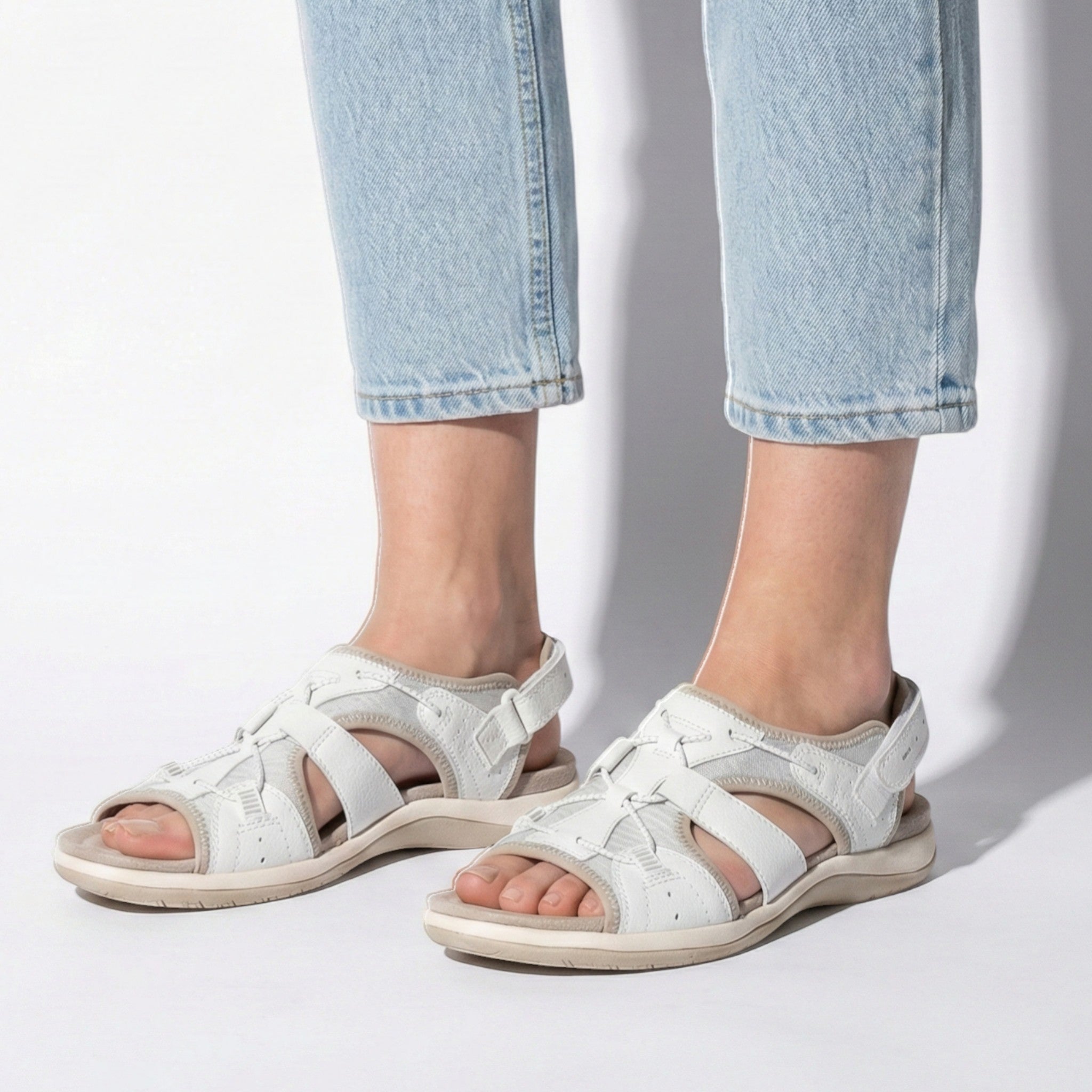 Alice - Women's Adjustable Sandals with Arch Support - Sandals - White - Jones & Smith