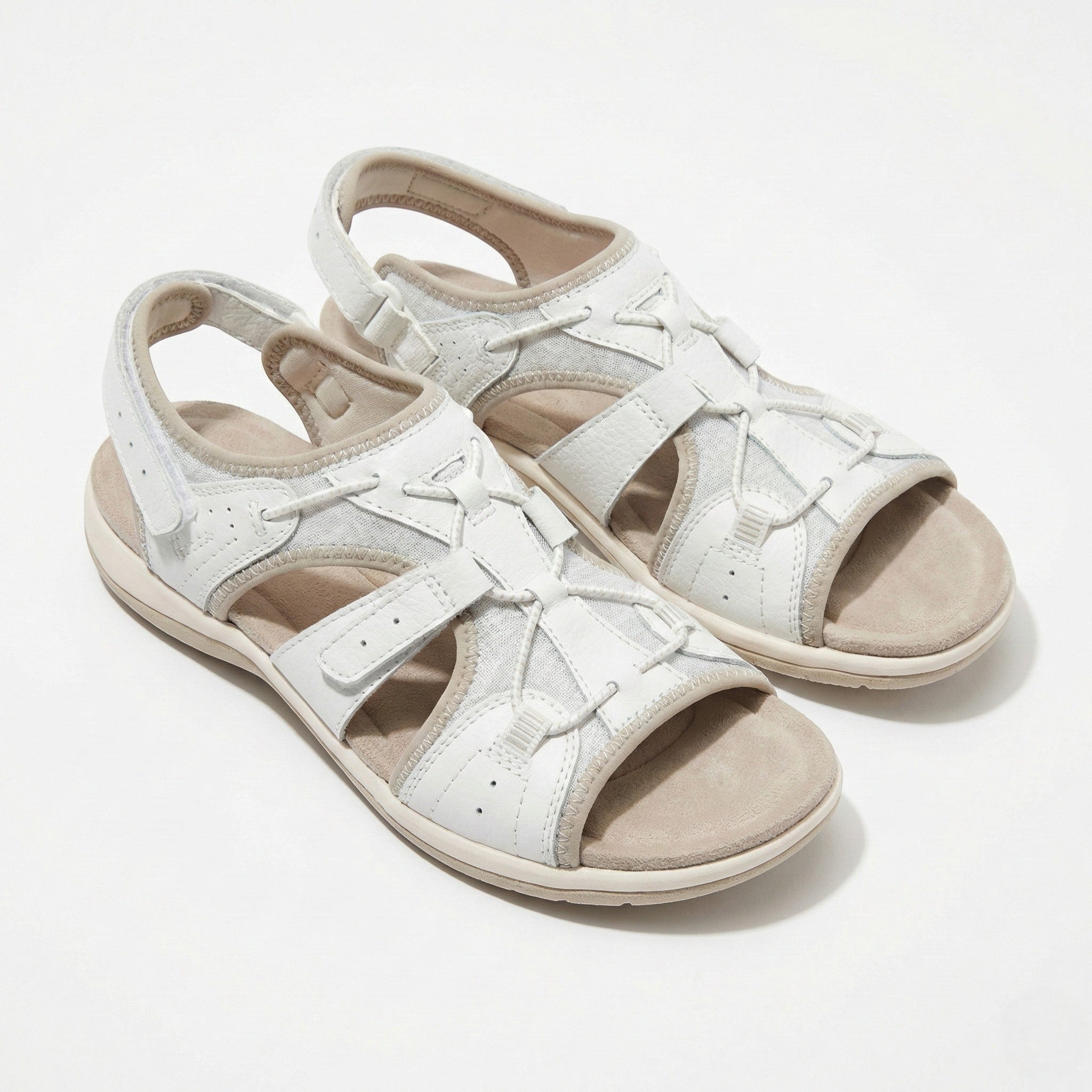 Alice - Women's Adjustable Sandals with Arch Support - Sandals - White - Jones & Smith