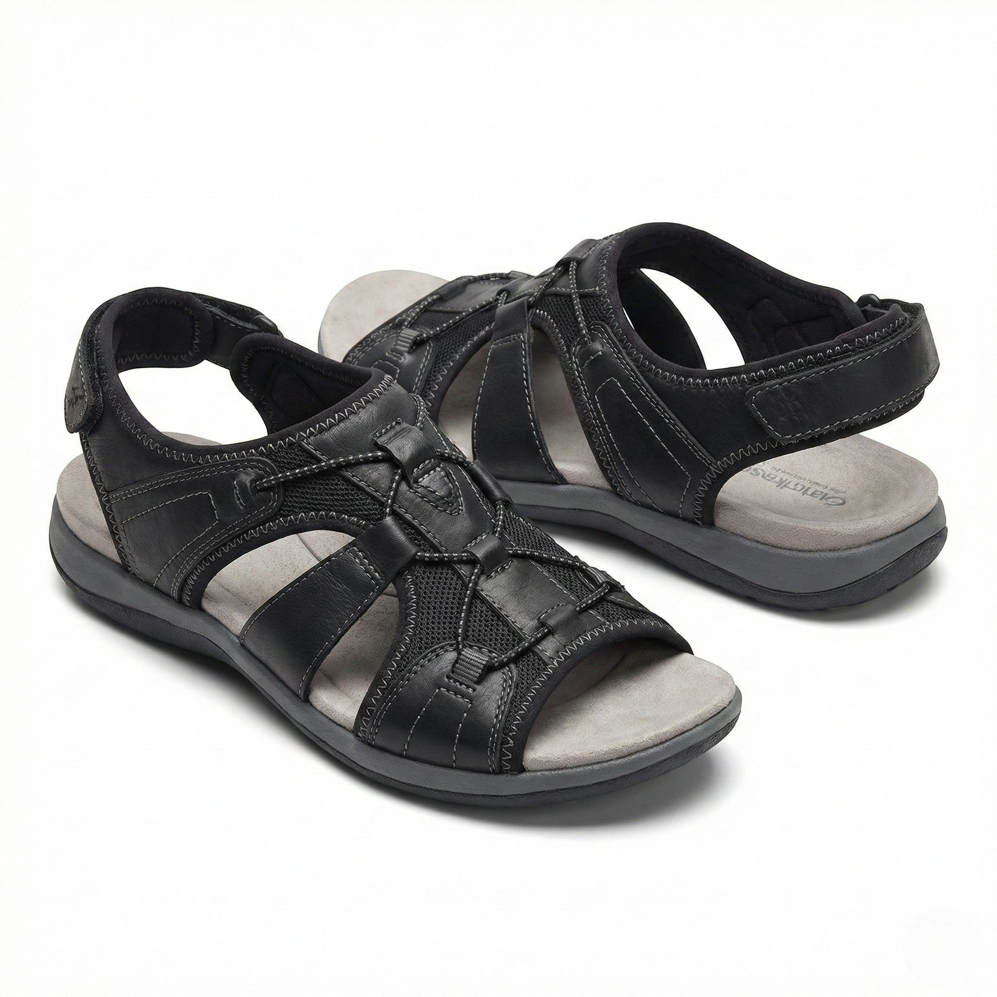 Alice - Women's Adjustable Sandals with Arch Support - Sandals - Black - Jones & Smith