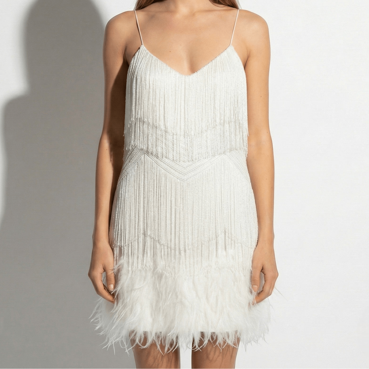 Alice - Women's Cocktail Dress with Fitted Bodice & Elegant Neckline - Dresses - White - Jones & Smith