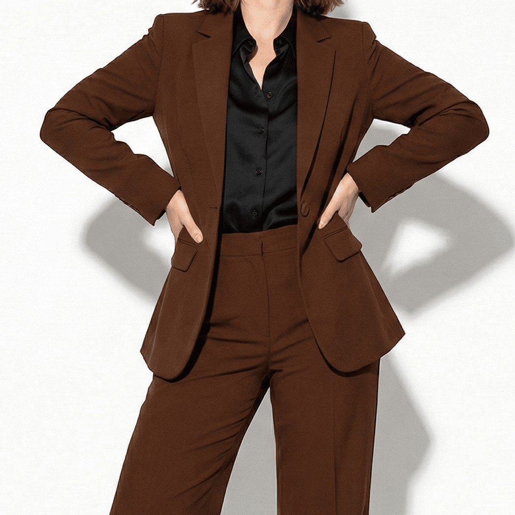 Amber - Women’s Structured Blazer & Slim - Fit Trouser - Sets - Coffee - Jones & Smith