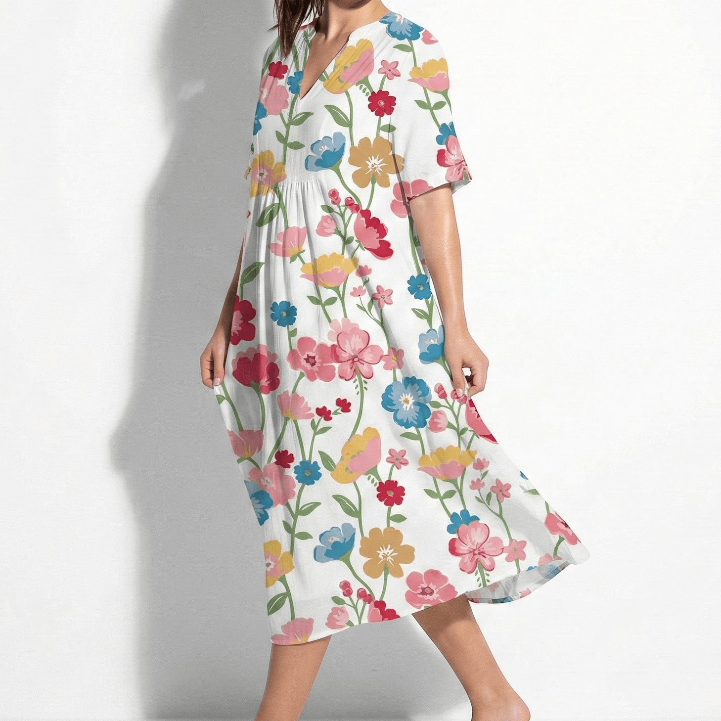Amelia - Women's Floral Midi Dress - Dress - Floral 8 - Jones & Smith