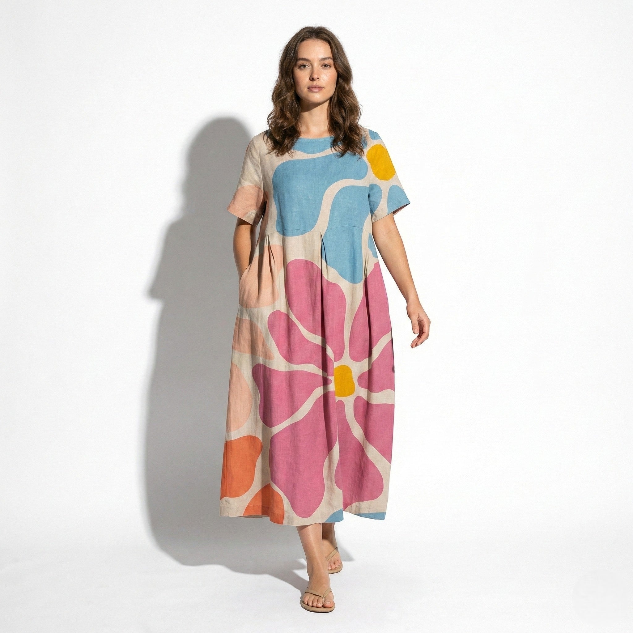 Amelia - Women’s Maxi Dress with Abstract Print and Loose Fit - Dress - LX - 41 - Jones & Smith