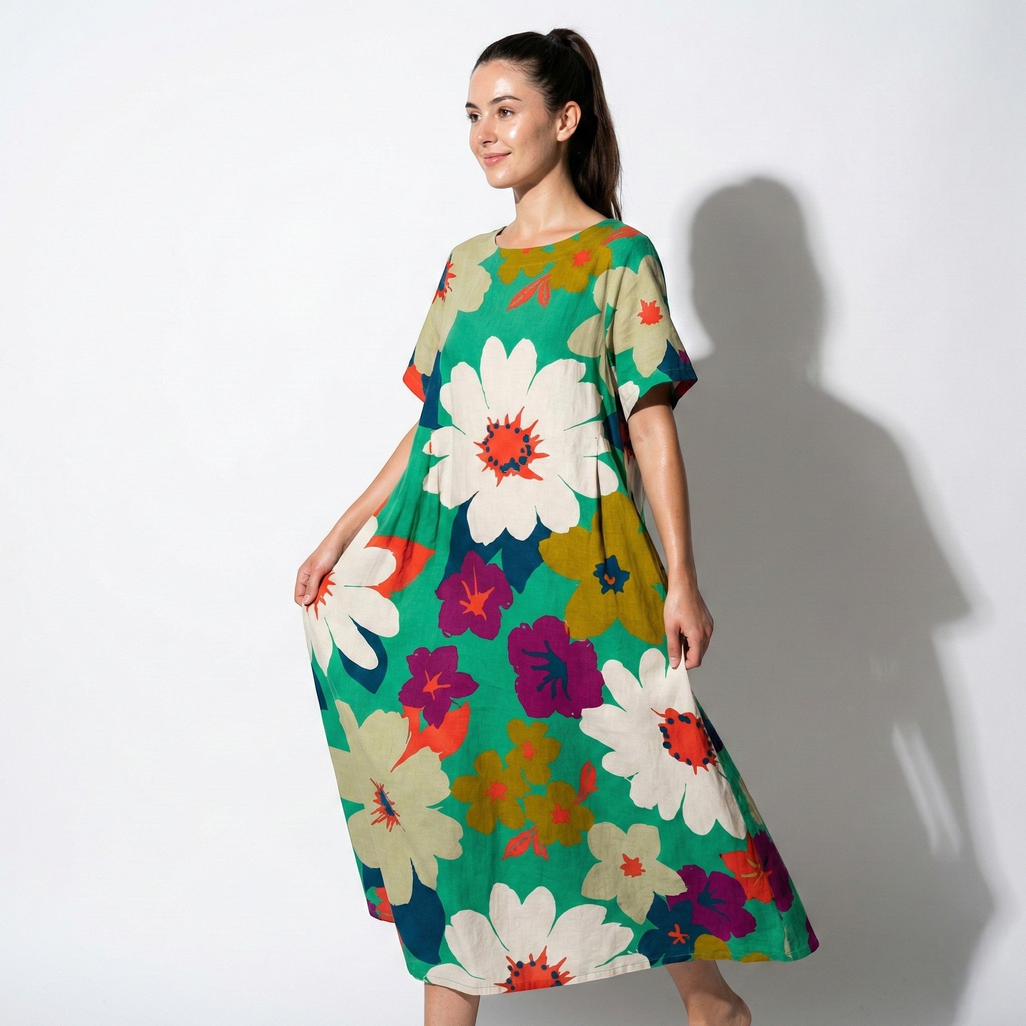 Amelia - Women’s Maxi Dress with Abstract Print and Loose Fit - Dress - LX - 46 - Jones & Smith