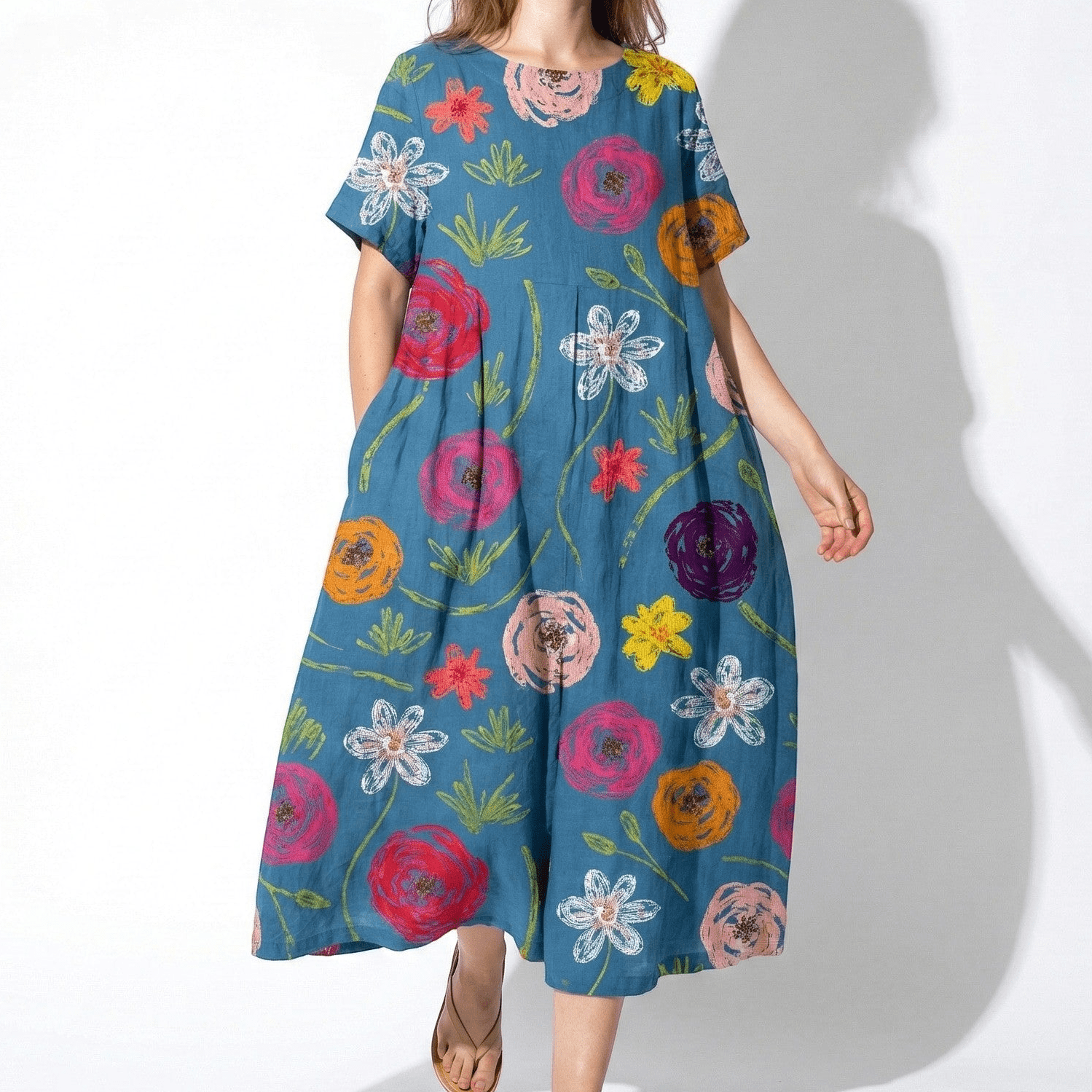 Amelia - Women’s Maxi Dress with Abstract Print and Loose Fit - Dress - LX - 47 - Jones & Smith