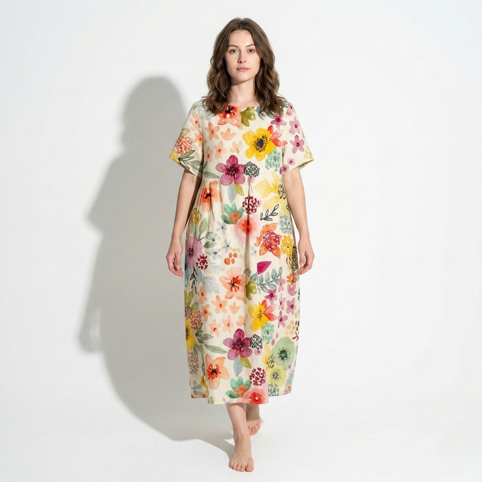 Amelia - Women’s Maxi Dress with Abstract Print and Loose Fit - Dress - LX - 45 - Jones & Smith