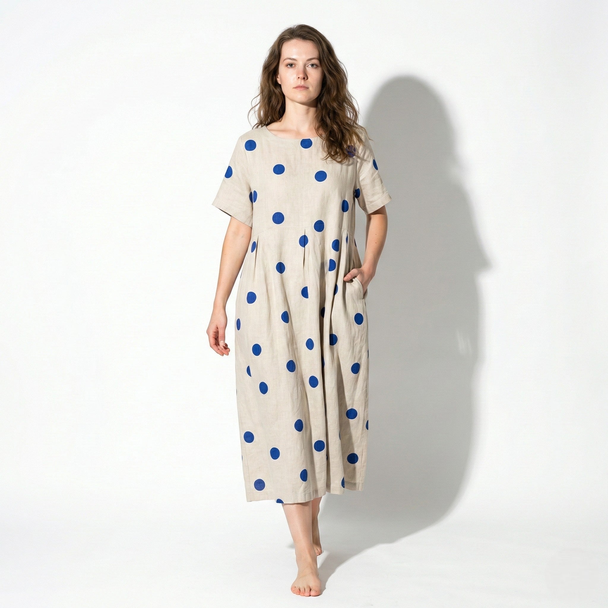 Amelia - Women’s Maxi Dress with Abstract Print and Loose Fit - Dress - LX - 48 - Jones & Smith