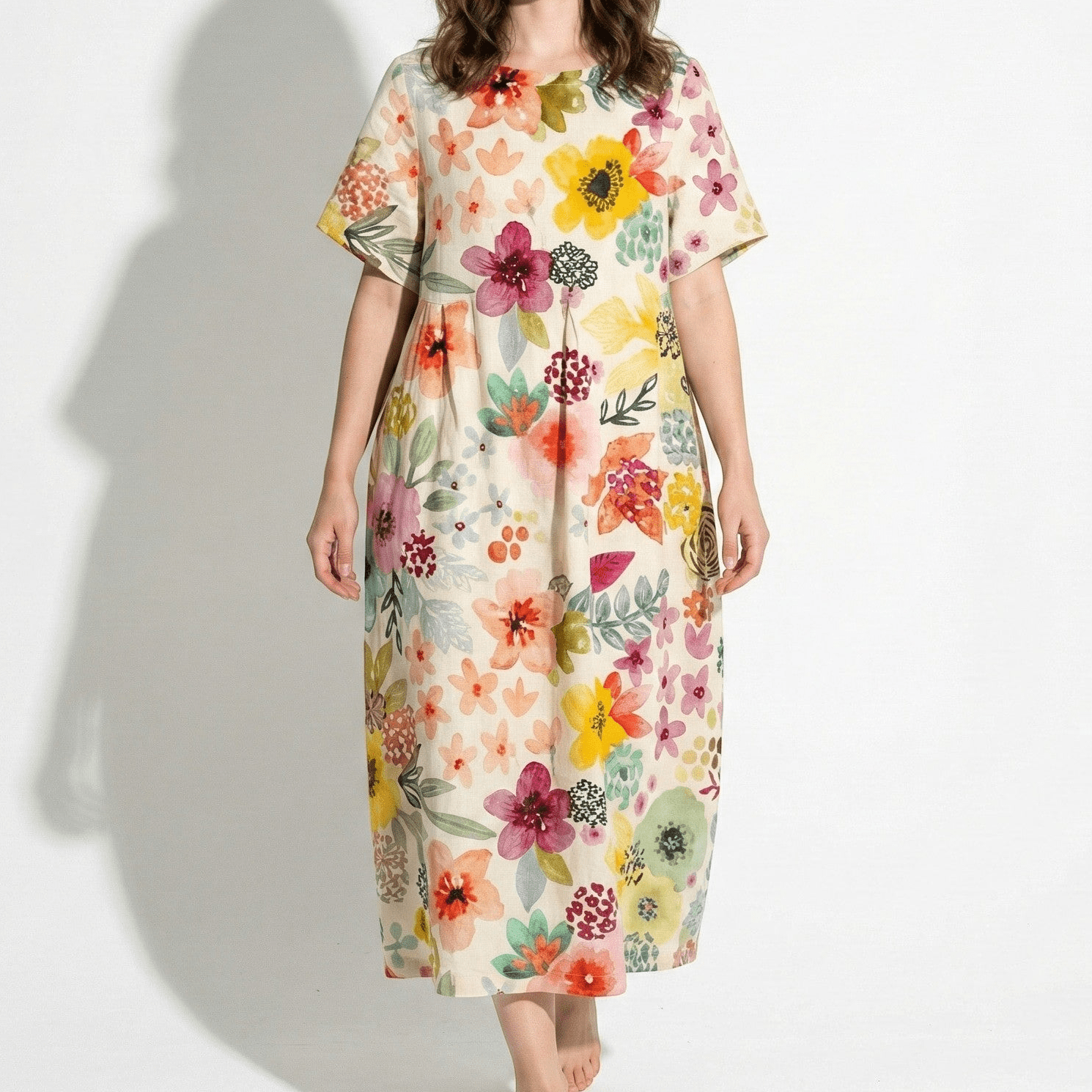 Amelia - Women’s Maxi Dress with Abstract Print and Loose Fit - Dress - LX - 45 - Jones & Smith