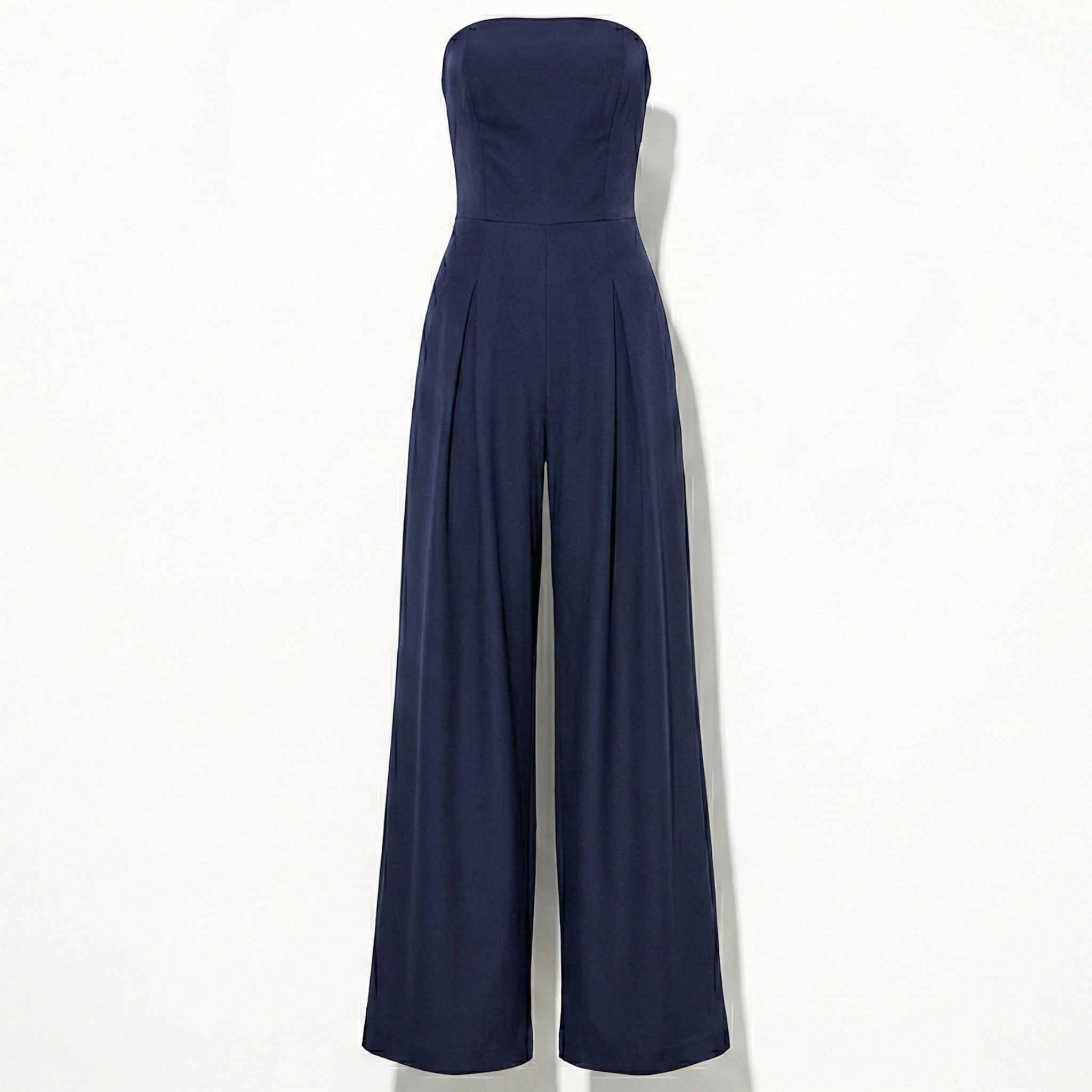 Amelia - Women's Strapless Wide Leg Jumpsuit - Jumpsuits - Navy Blue - Jones & Smith