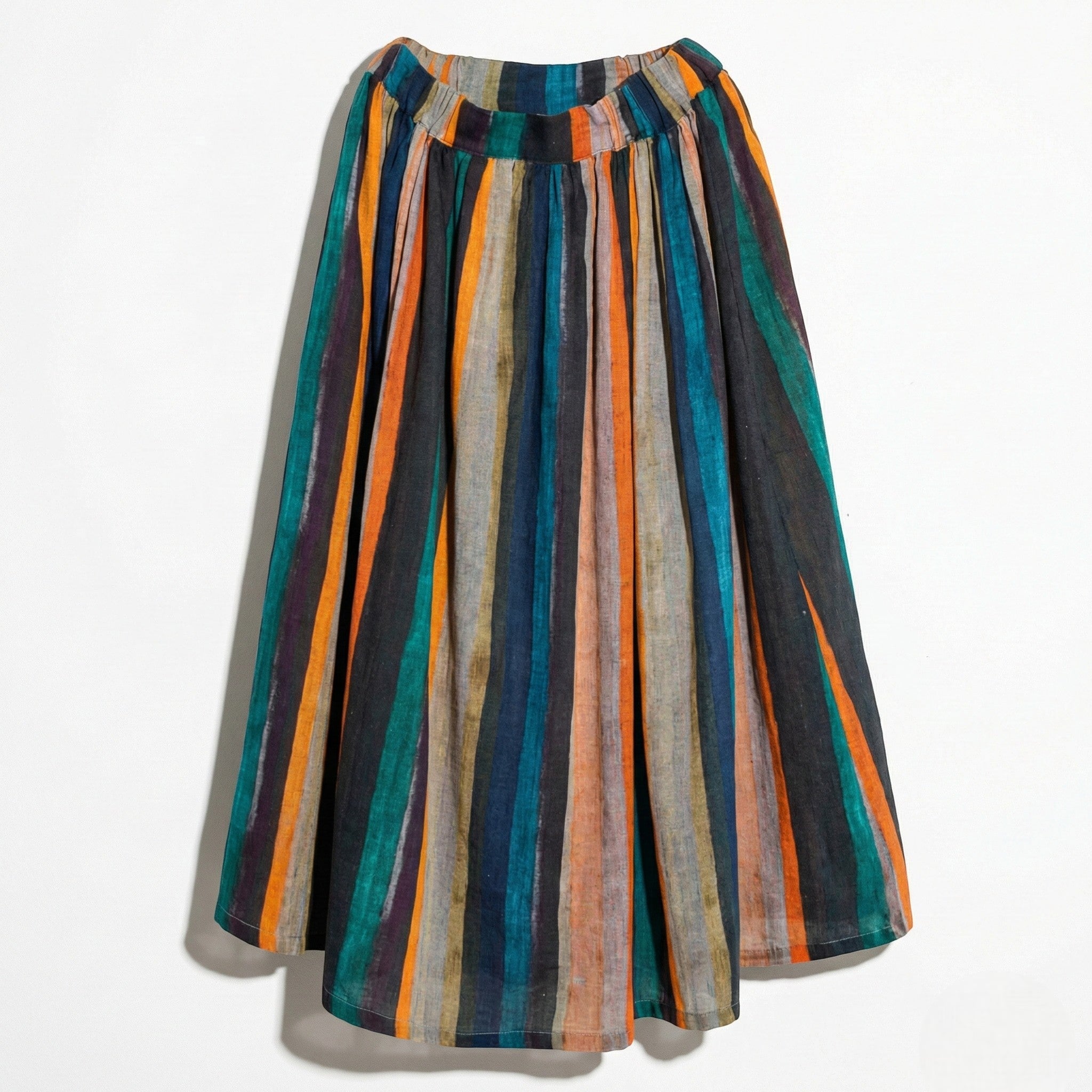 Amelia - Women's Striped A - Line Maxi Skirt with Elastic Waist - Skirts - S - Jones & Smith