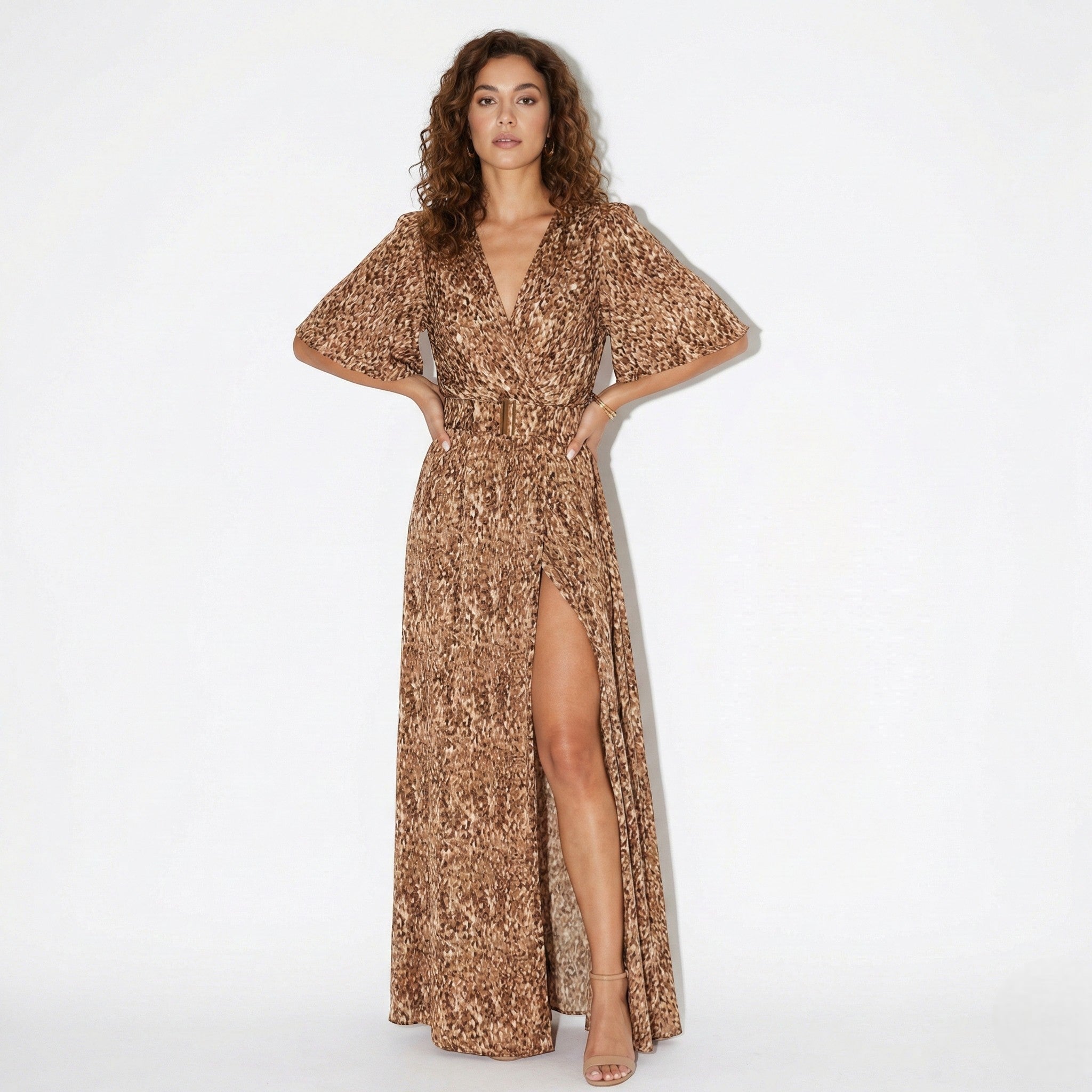 Annabelle - Women's Relaxed Long Sleeve Maxi Dress - Dress - Red - Jones & Smith