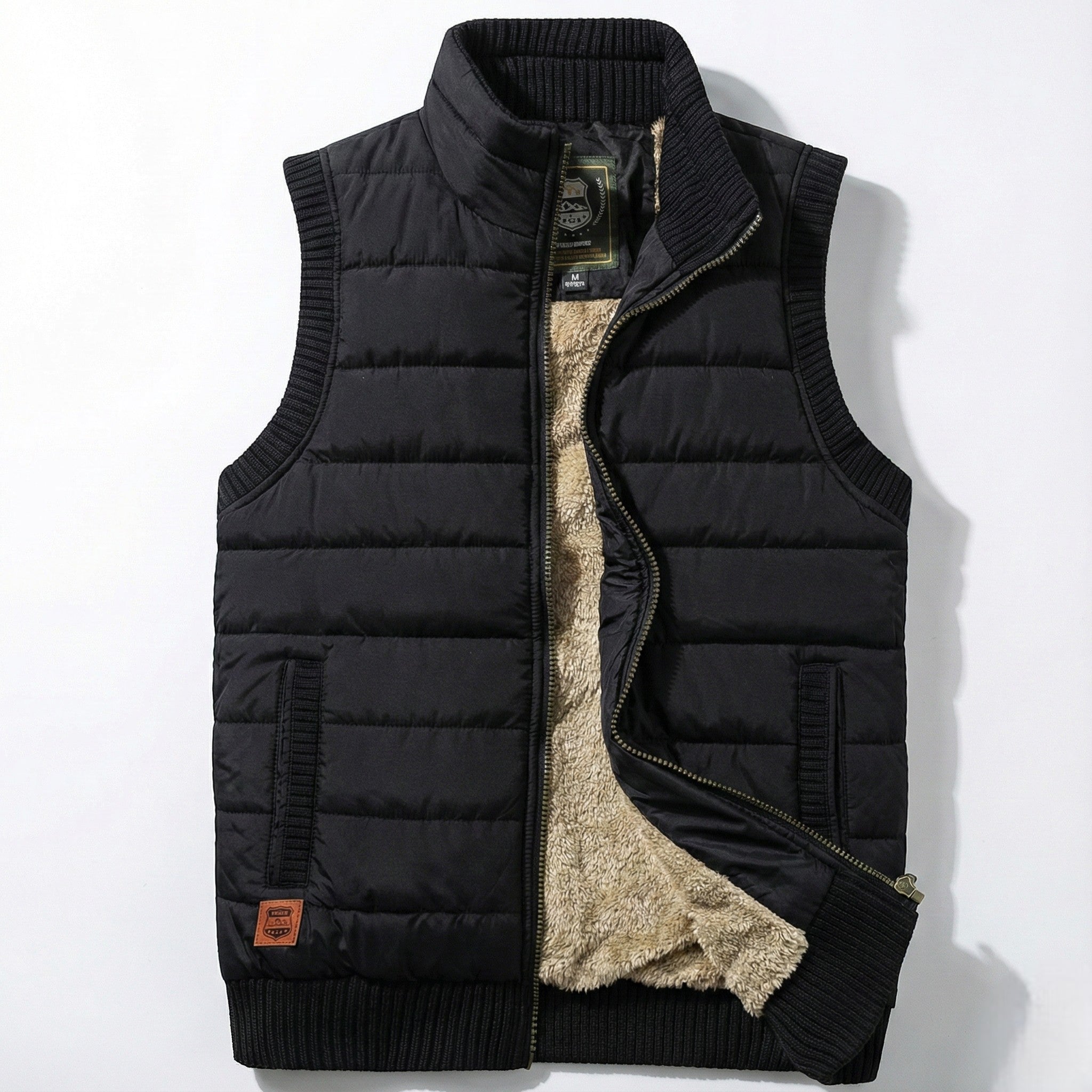 Anthony - Men's Waterproof Insulated Vest with Fleece Lining - Jackets & Coats - Black - Jones & Smith