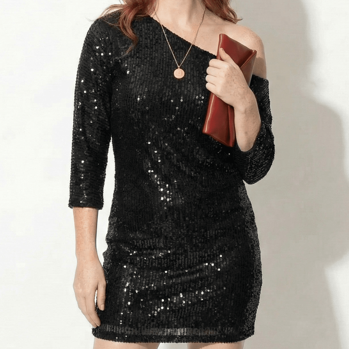 Aria - Women's Midi Sequin Party Dress - Dress - Black - Jones & Smith