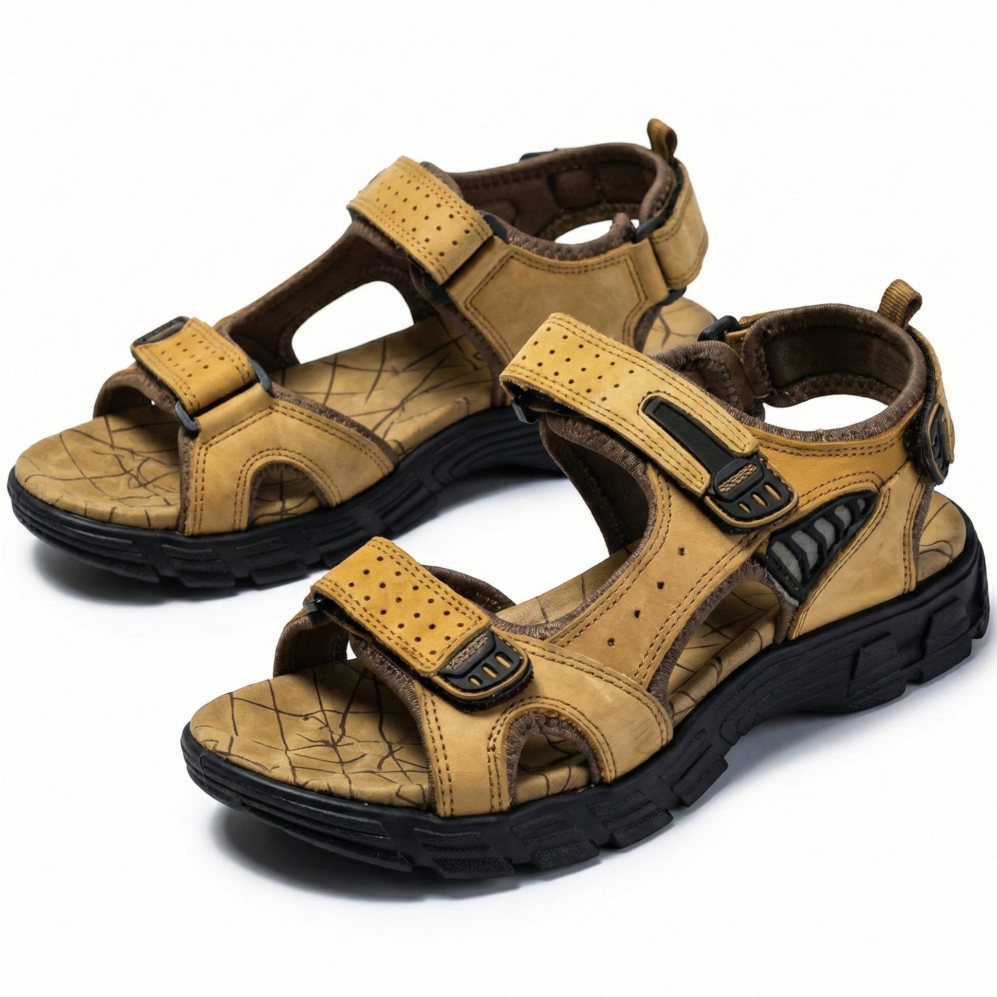 Arthur - Men's Adjustable Walking Sandals with Durable Straps - Sandals - Camel - Jones & Smith