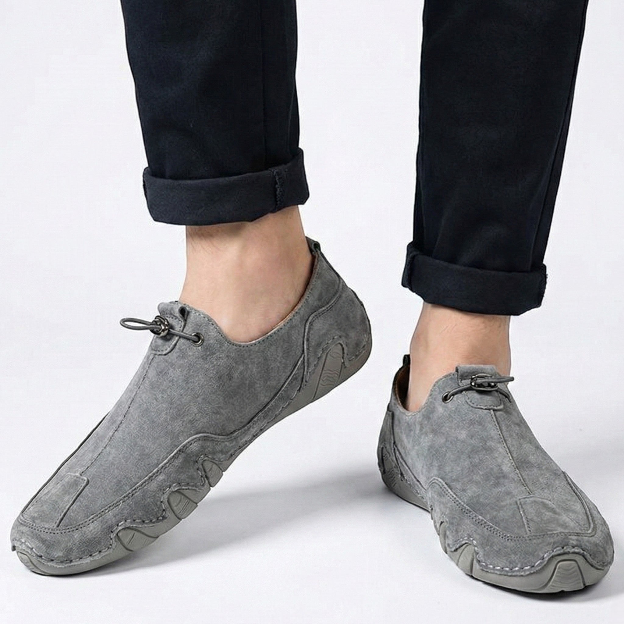 Arthur - Men’s Casual Slip - On Loafers With Lace - Shoes - Grey - Jones & Smith