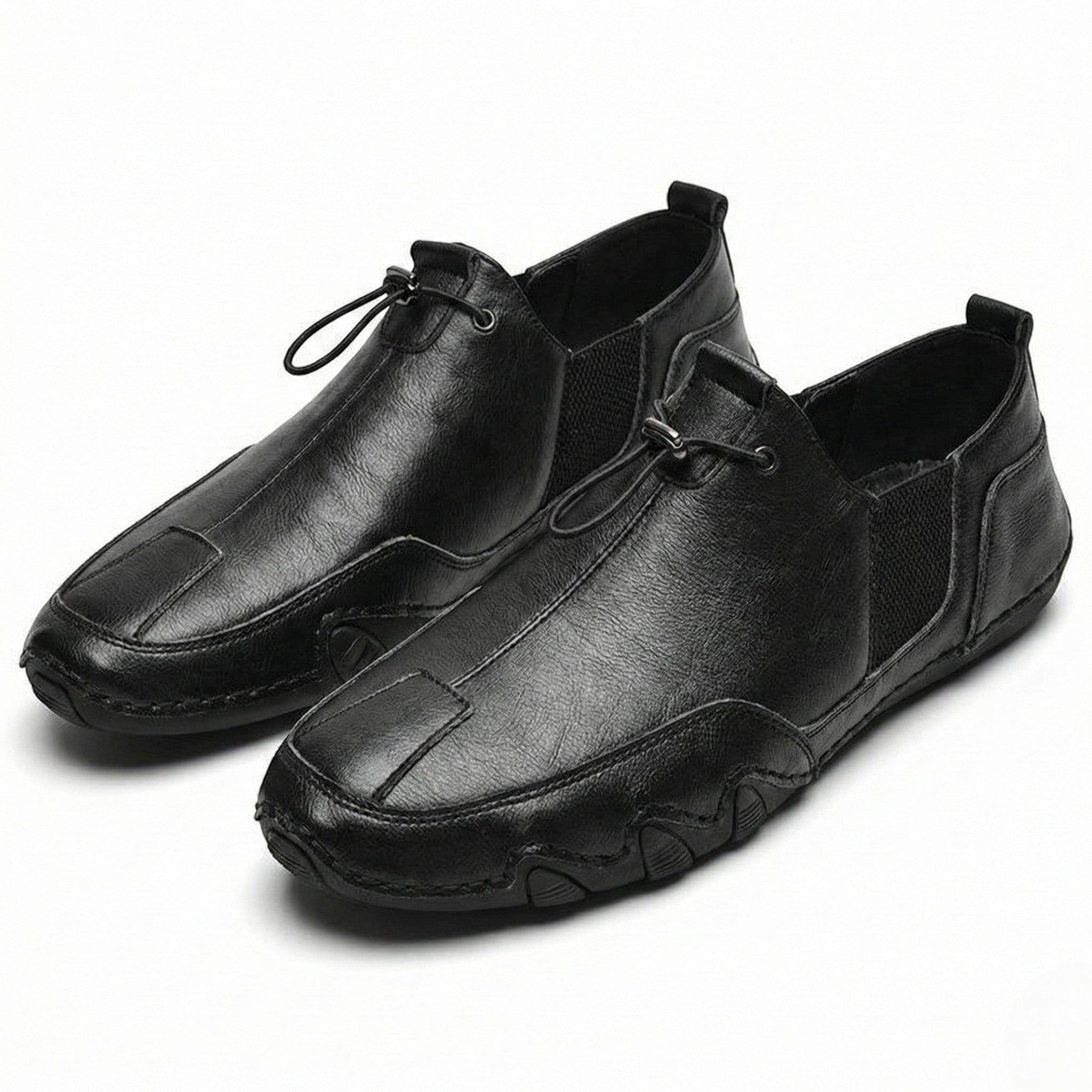 Arthur - Men’s Casual Slip - On Loafers With Lace - Shoes - Black - Jones & Smith