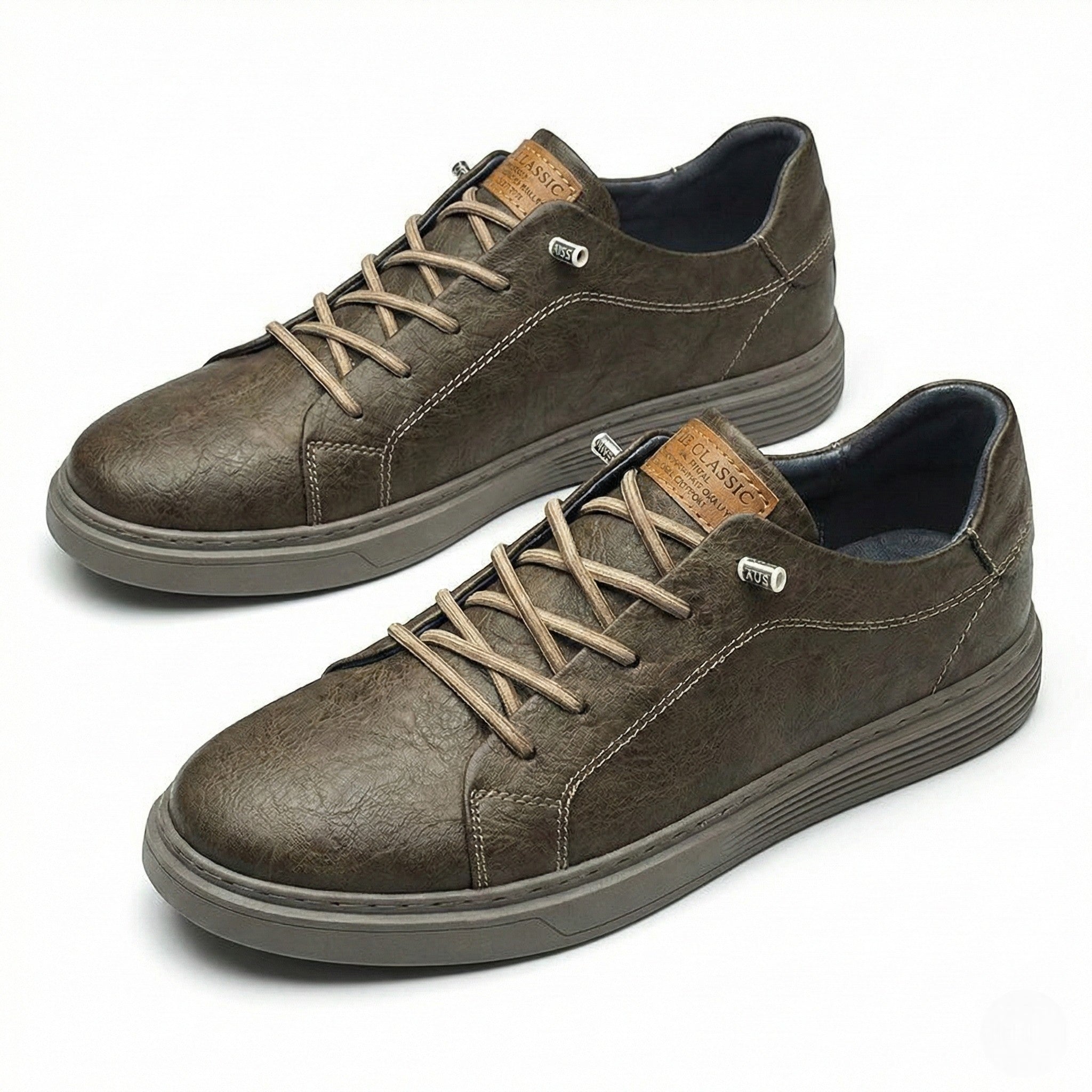 Arthur - Men's Casual Walking Sneakers with Textured Finish - Sneakers - Brown - Jones & Smith