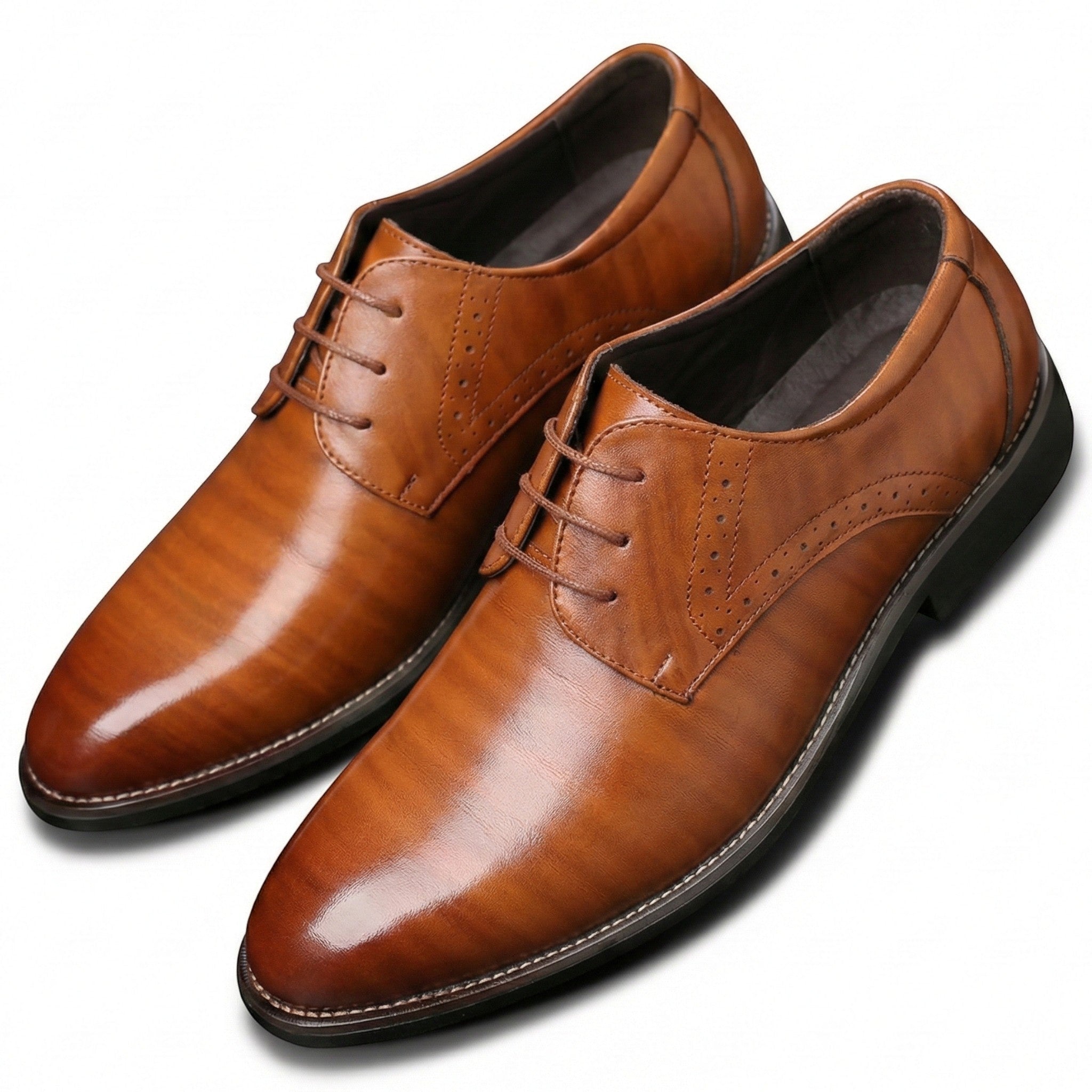 Arthur - Men's Refined Derby Shoes with Subtle Brogue Detailing - Schoenen heren - Yellow - Jones & Smith