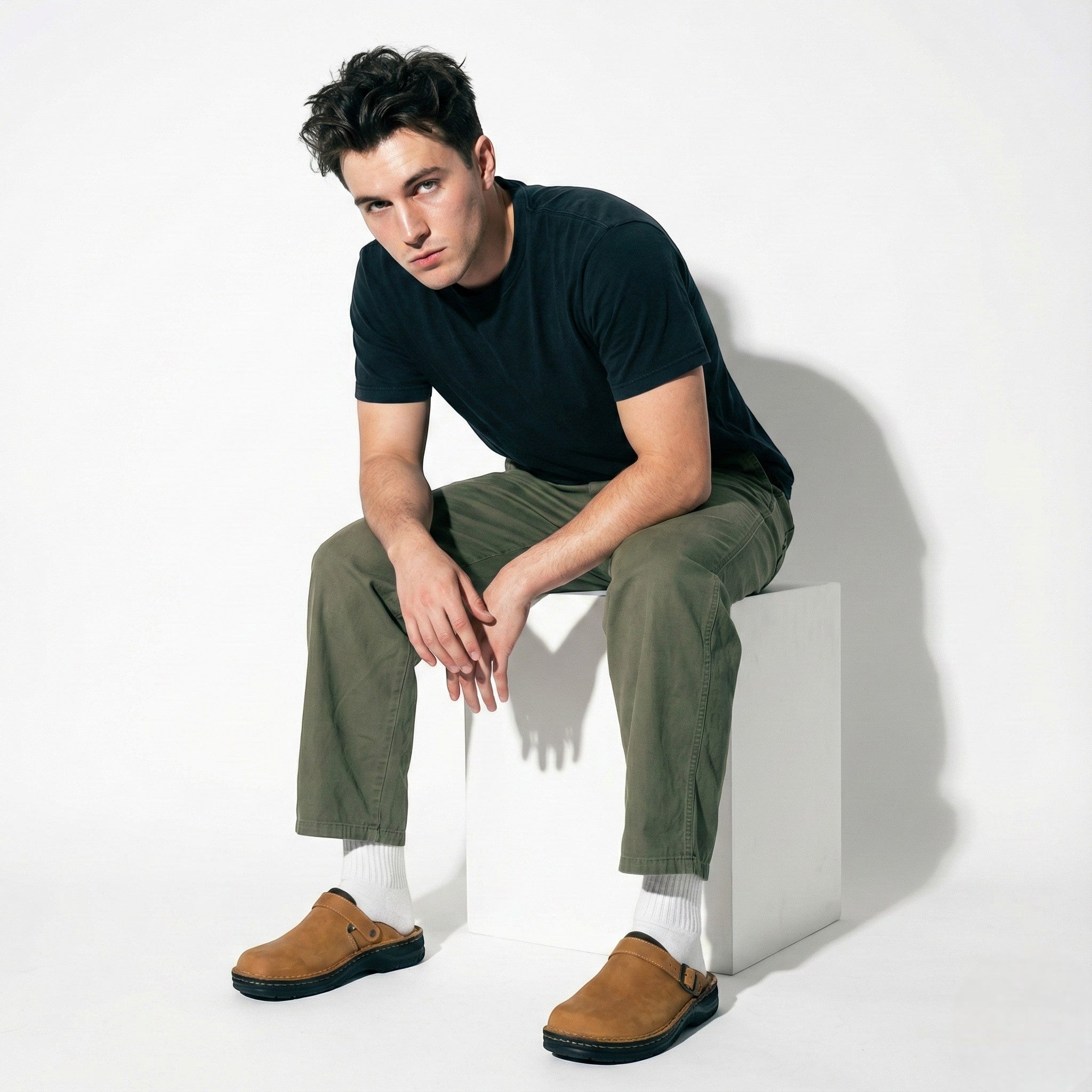 Benjamin – Elegant Orthopaedic Leather Clogs – Slip - Resistant, Padded Sole - Shoes - Coffee - Jones & Smith