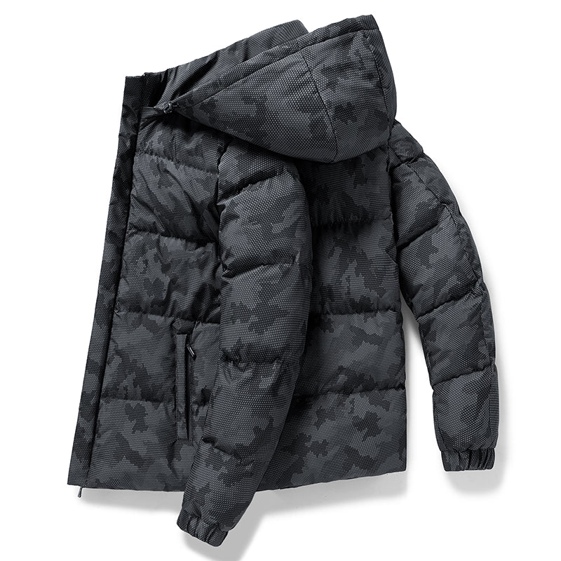 Brandon - Men’s Mountain Print Ski Jacket - Ski Jacket - Black - Jones & Smith