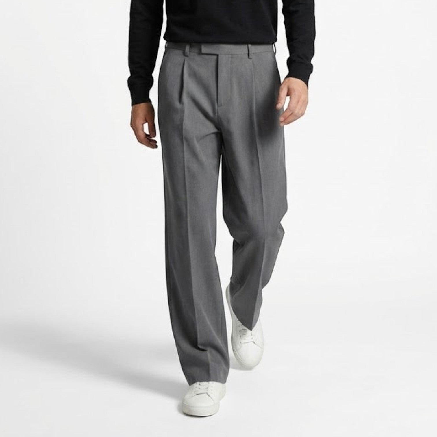 Caspian – Men's Cotton Suit Trousers - Pants - Dark grey - Jones & Smith