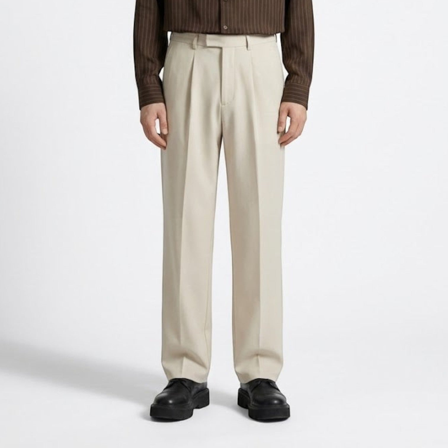 Caspian – Men's Cotton Suit Trousers - Pants - Khaki - Jones & Smith