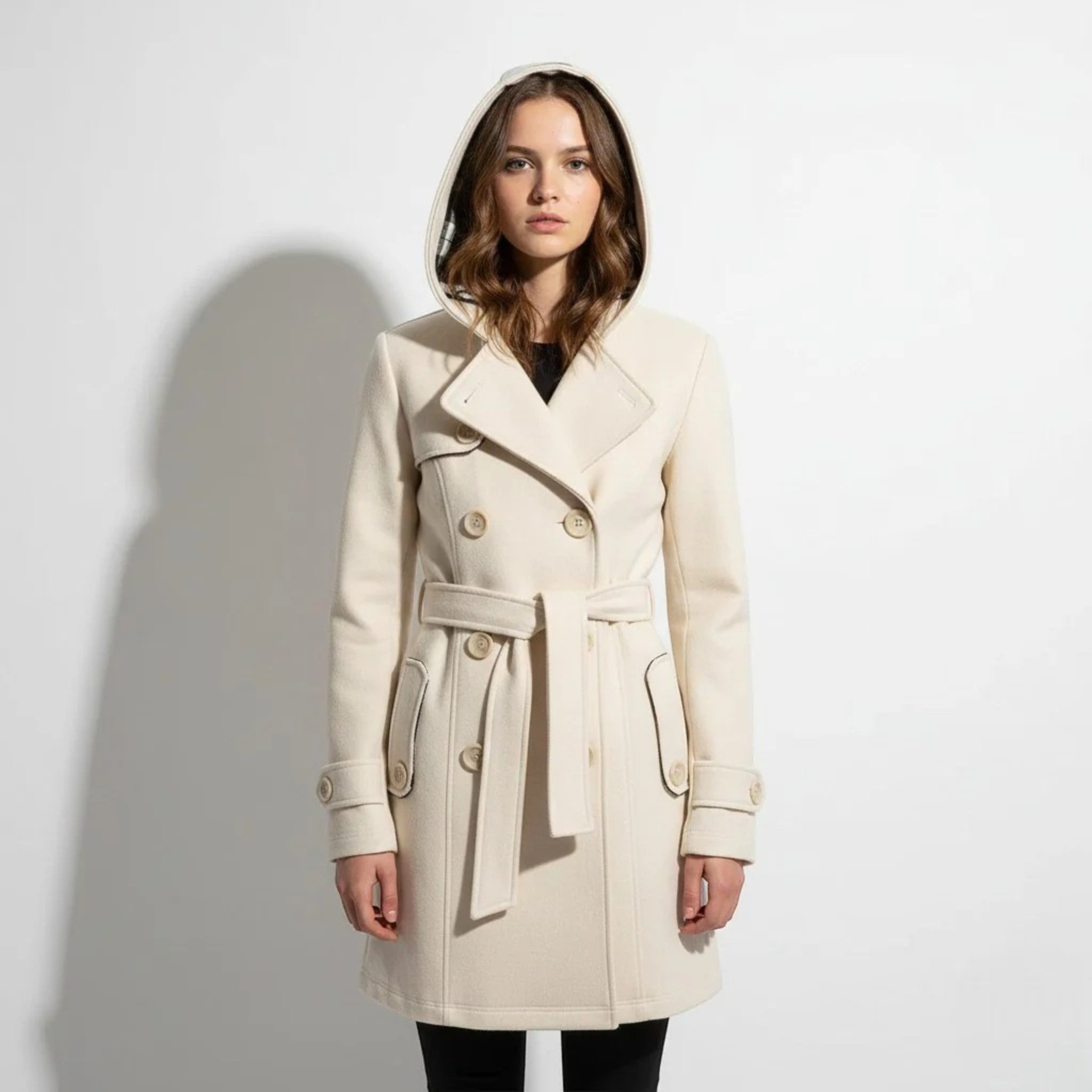 Celestine – Women’s Cotton Belted Waterproof Trench Coat - Overcoats - Beige - Jones & Smith