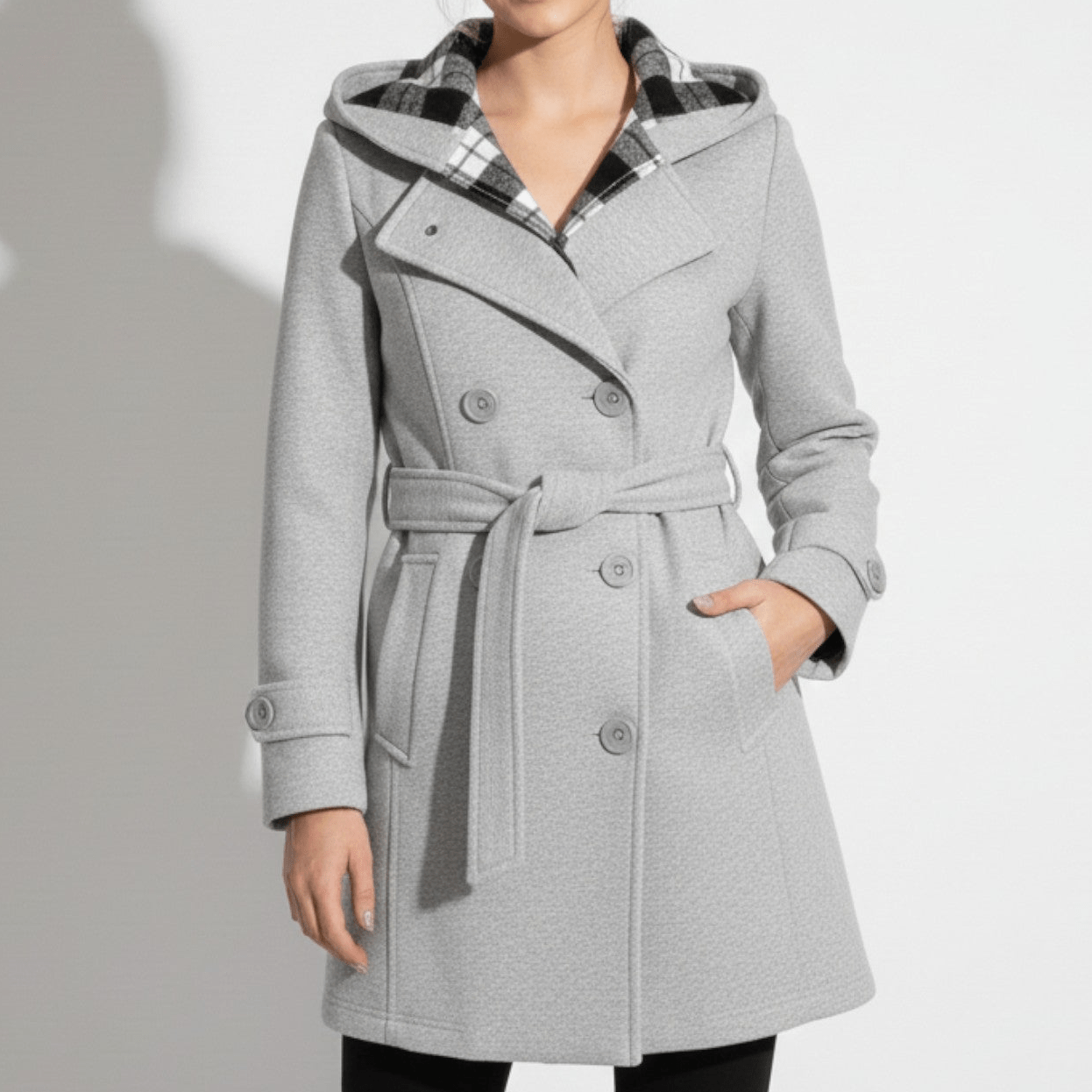 Celestine – Women’s Cotton Belted Waterproof Trench Coat - Overcoats - Grey - Jones & Smith
