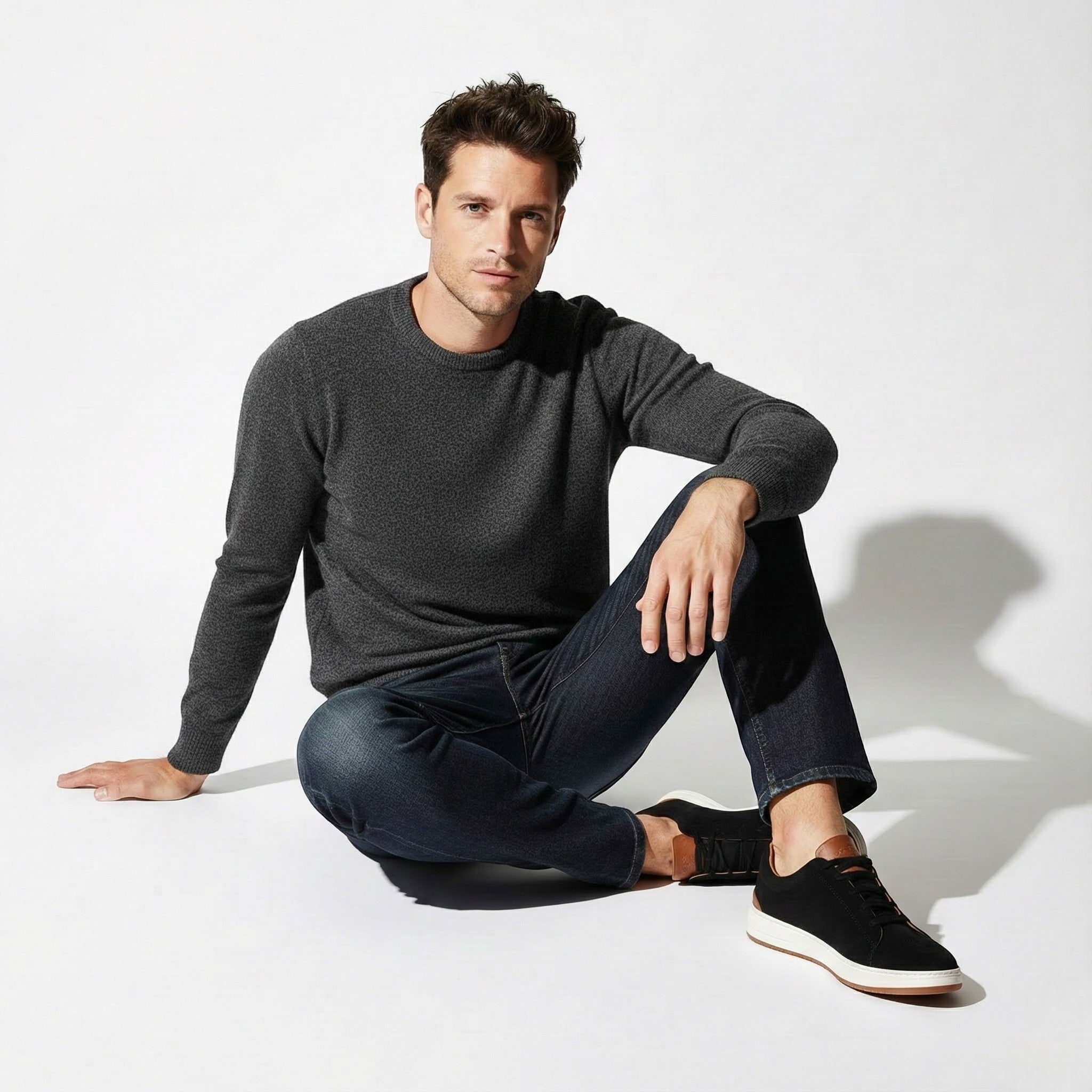 Charlie - Men's Casual Suede Slip - On Shoes with Soft Cushioned Sole - Shoes - Black - Jones & Smith