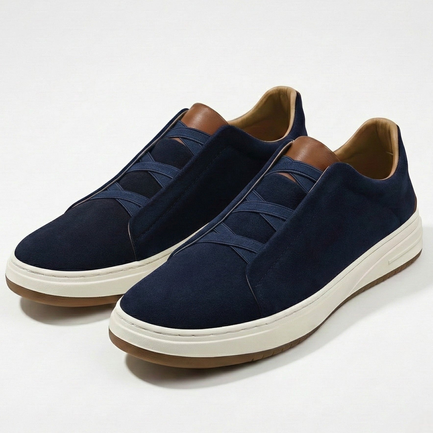 Charlie - Men's Casual Suede Slip - On Shoes with Soft Cushioned Sole - Shoes - Black - Jones & Smith