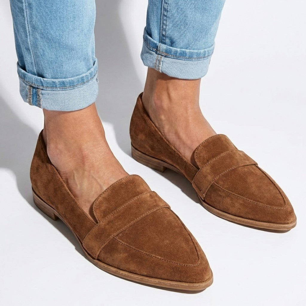 Charlotte - Women's Slip - on Loafers with Contoured Insole - Loafers - Khaki - Jones & Smith