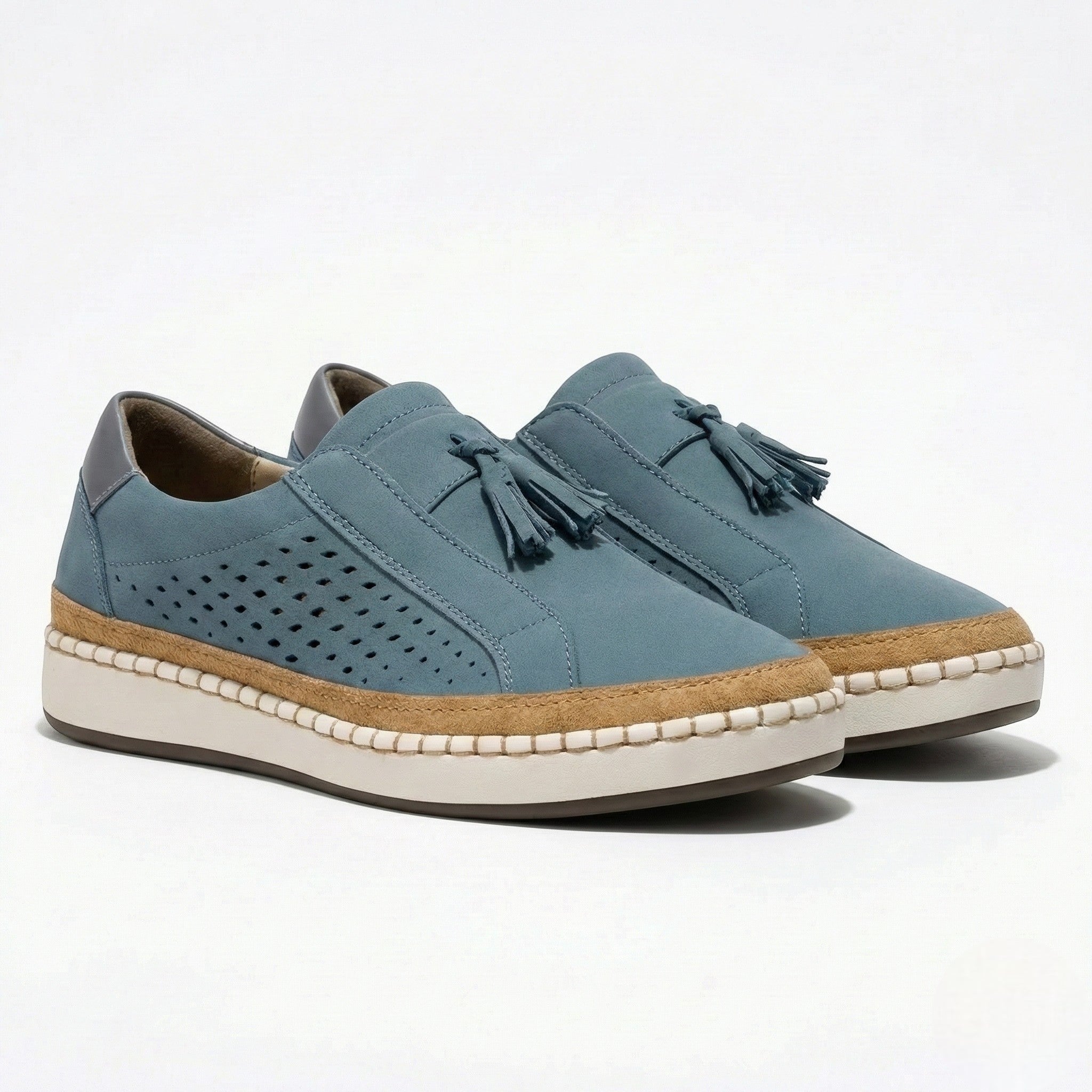 Claire - Women's Perforated Slip - On Shoes - Shoes - Blue - Jones & Smith