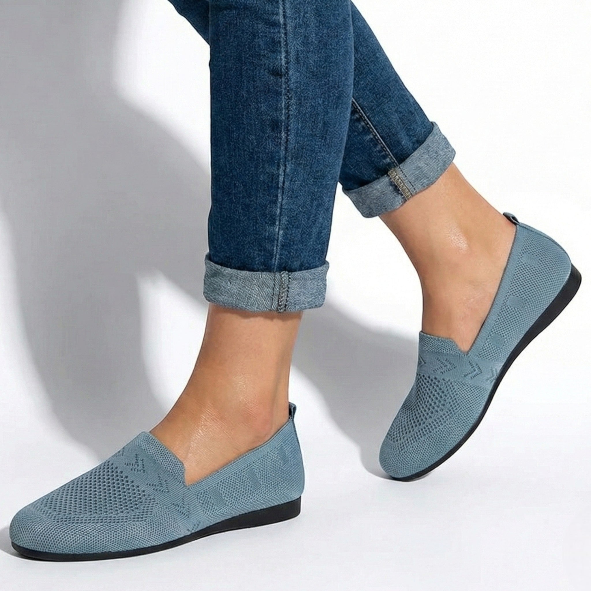 Clara - Women’s Breathable Mesh Slip - On Shoes - New - Blue - Jones & Smith