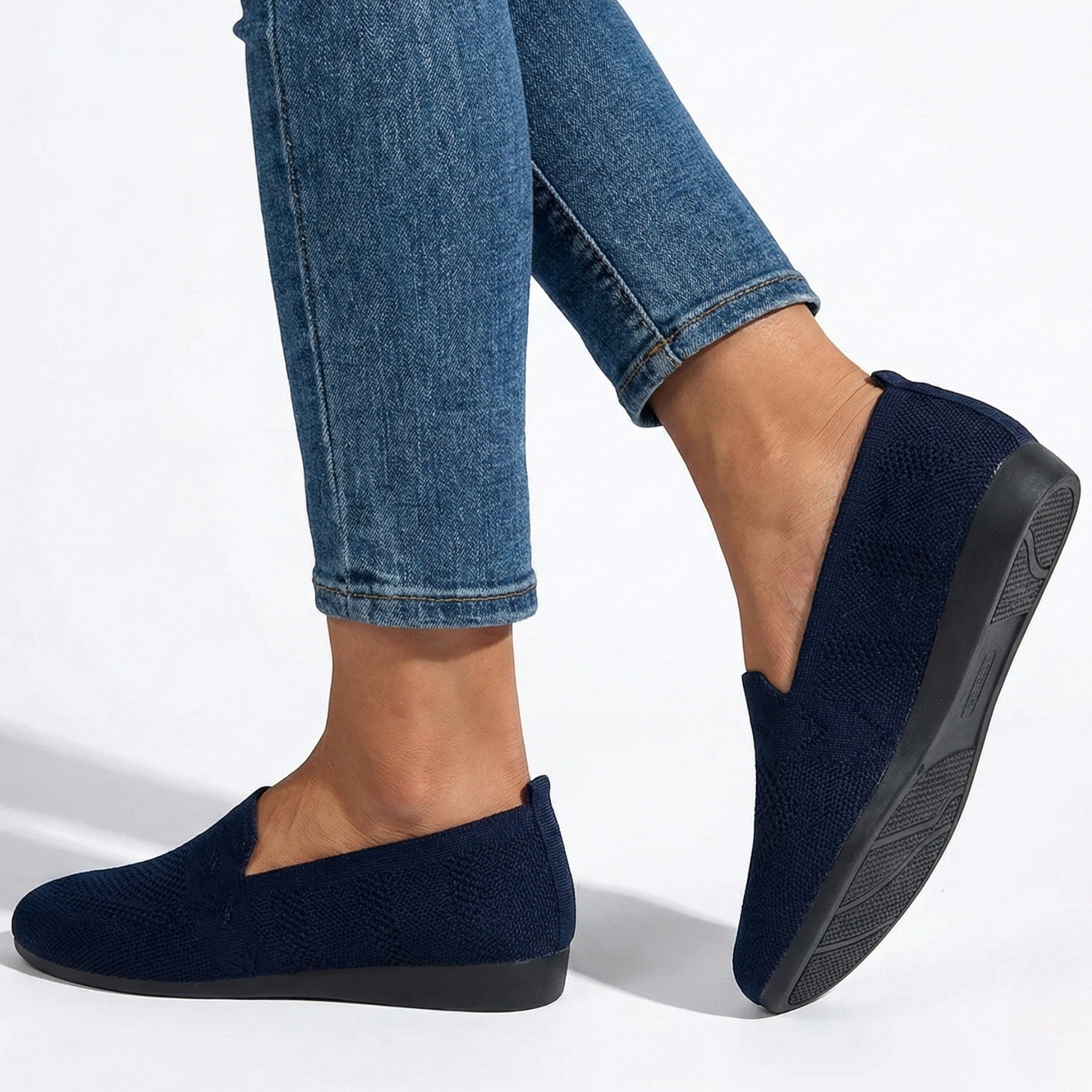 Clara - Women’s Breathable Mesh Slip - On Shoes - New - Dark Blue - Jones & Smith