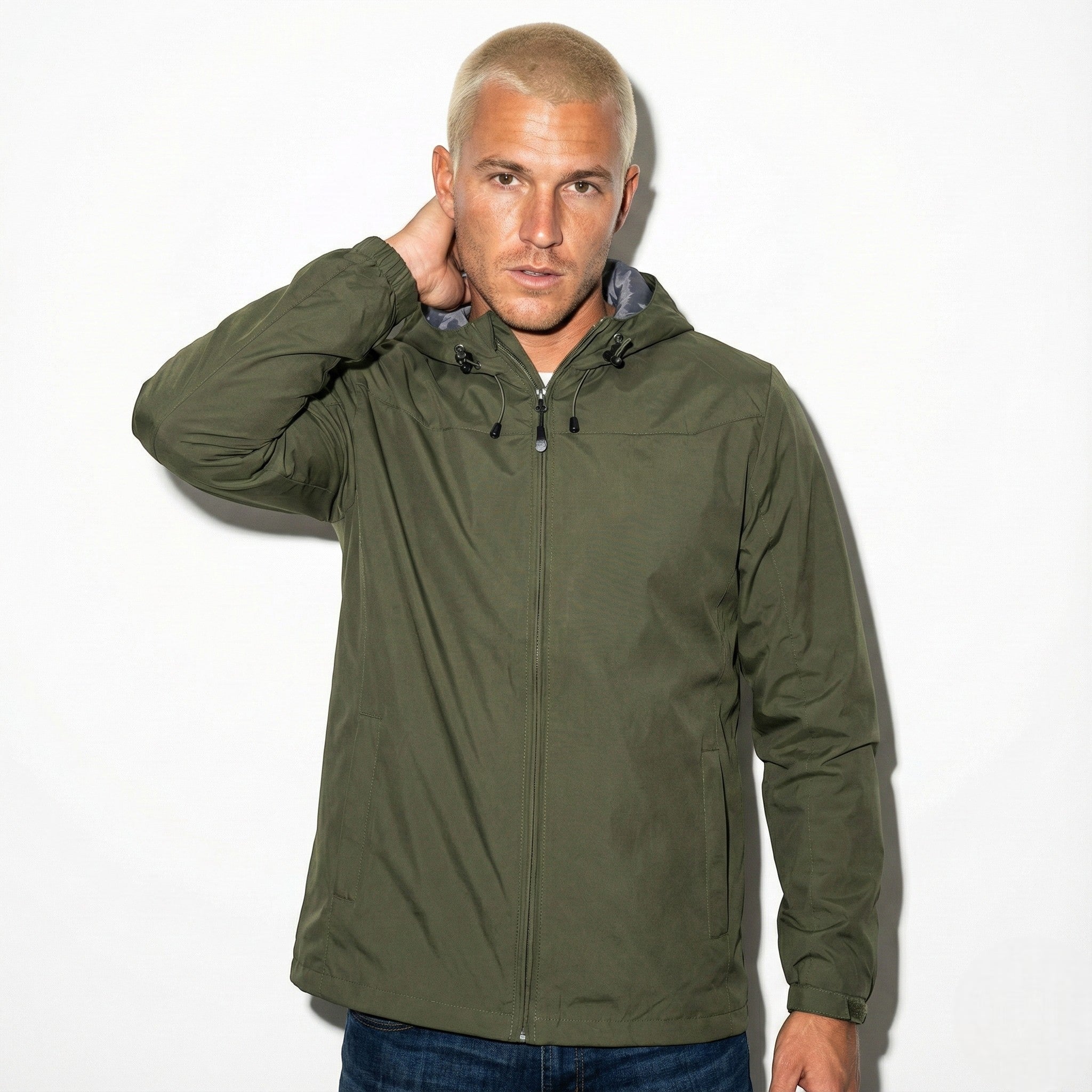 Craig - Men’s Water - Resistant Windbreaker Jacket - Jackets & Coats - Green - Jones & Smith