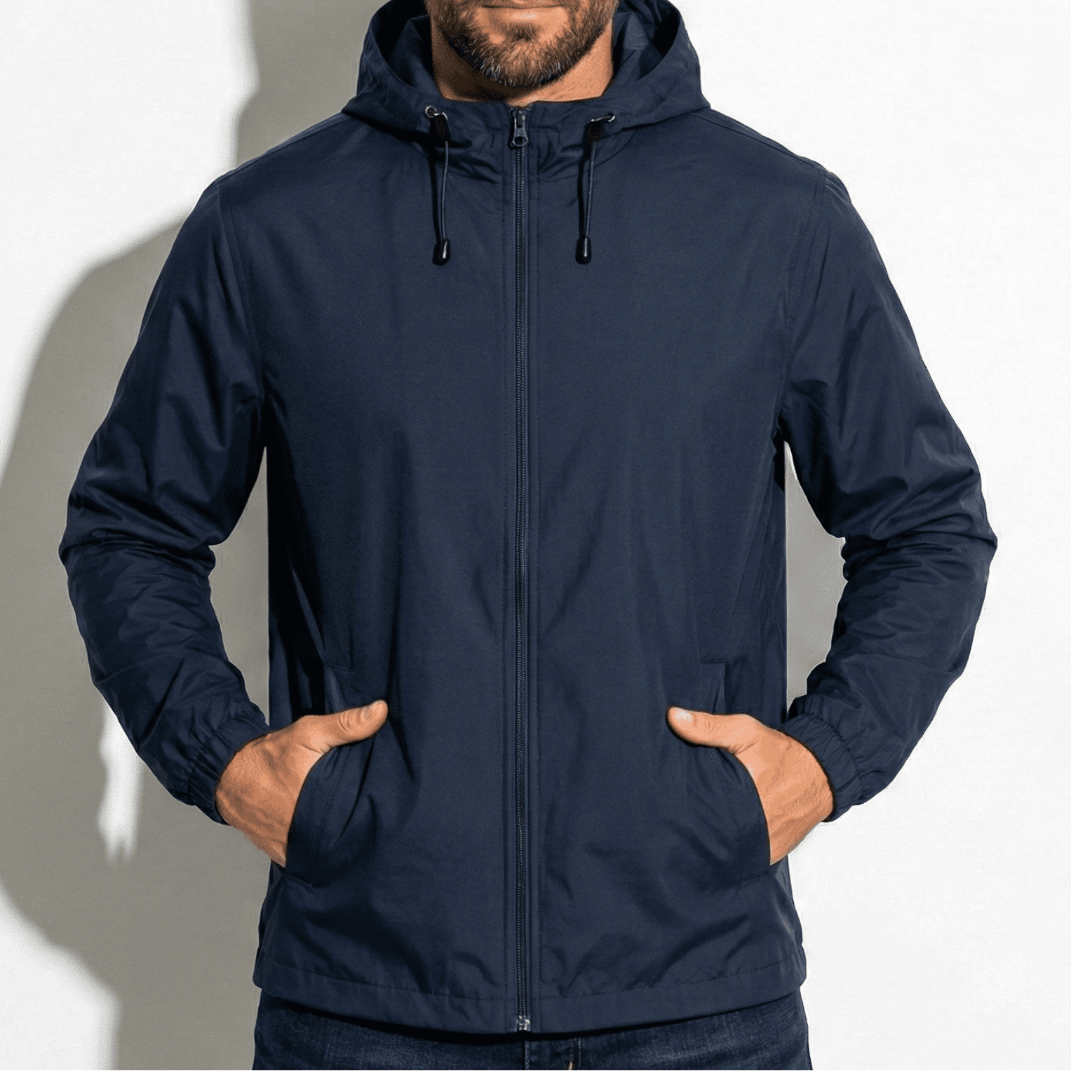 Craig - Men’s Water - Resistant Windbreaker Jacket - Jackets & Coats - Dark Blue - Jones & Smith