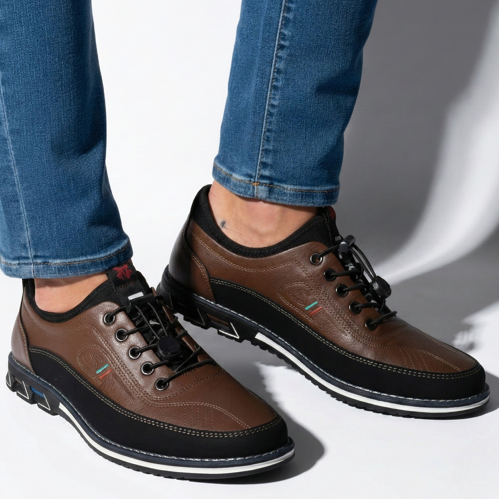 Daniel - Men's Leather Shoes with Structured Comfort Fit - Footwear - Dark Brown - Jones & Smith