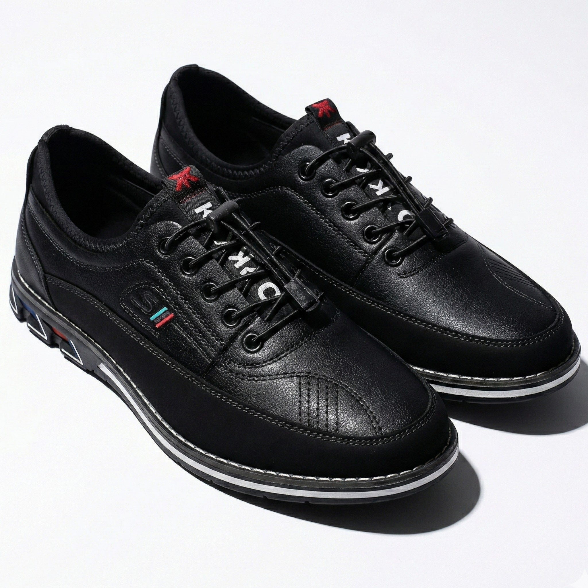 Daniel - Men's Leather Shoes with Structured Comfort Fit - Footwear - Black - Jones & Smith